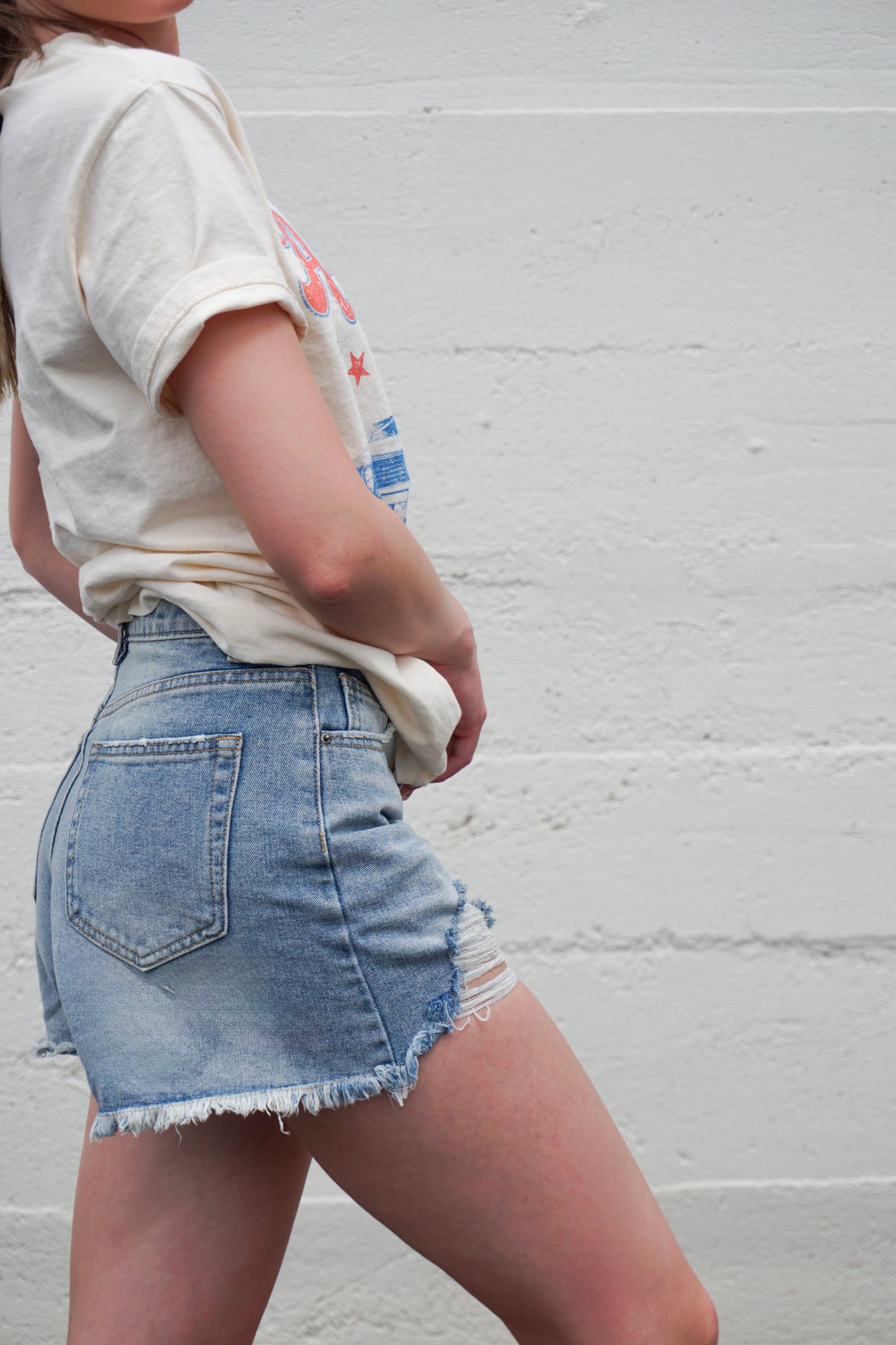 Denim Distressed Shorts