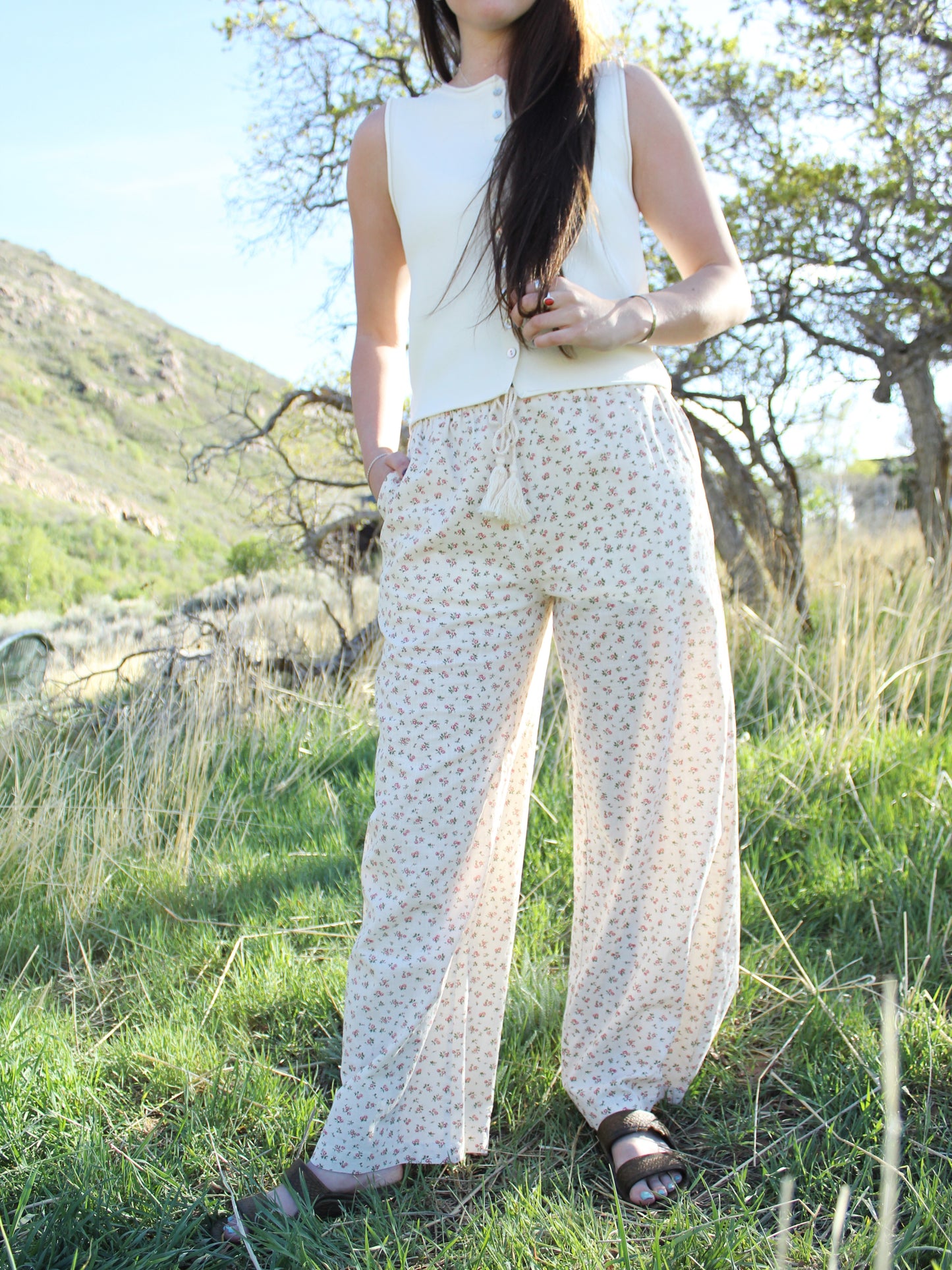 Delicate Flower Pant in Pink
