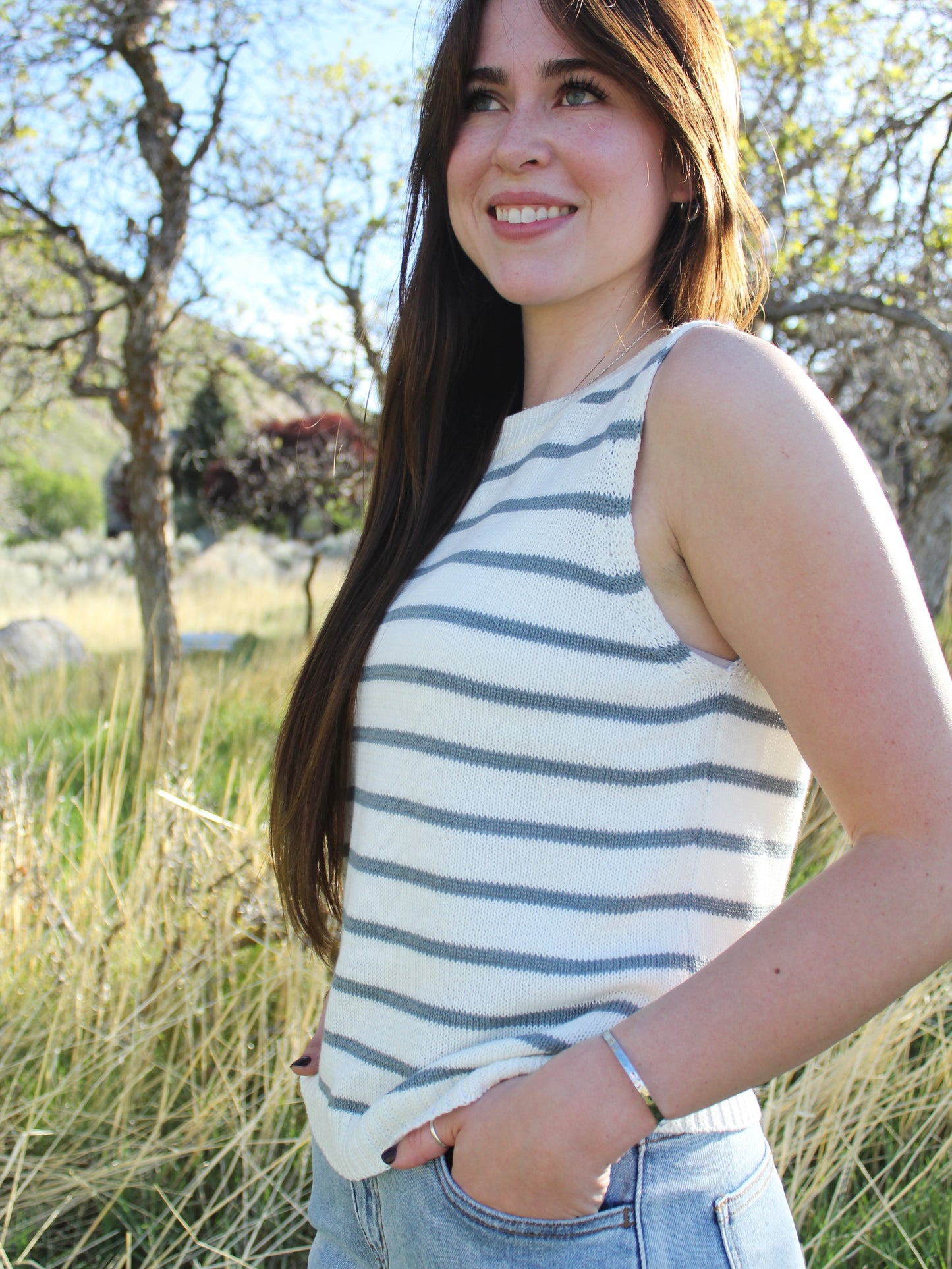 The Aspen Striped Knit Tank