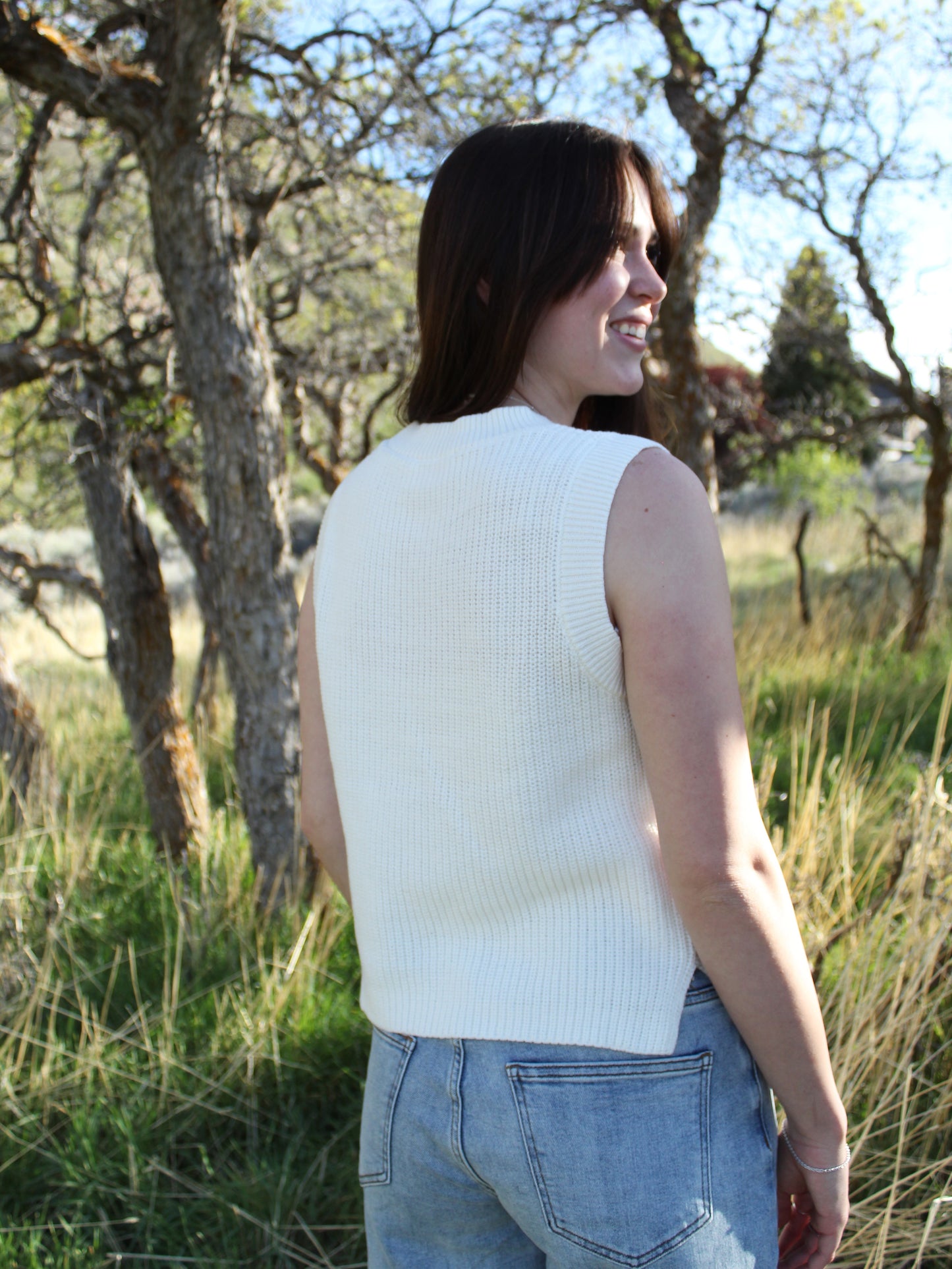 All American Knit Tank in White