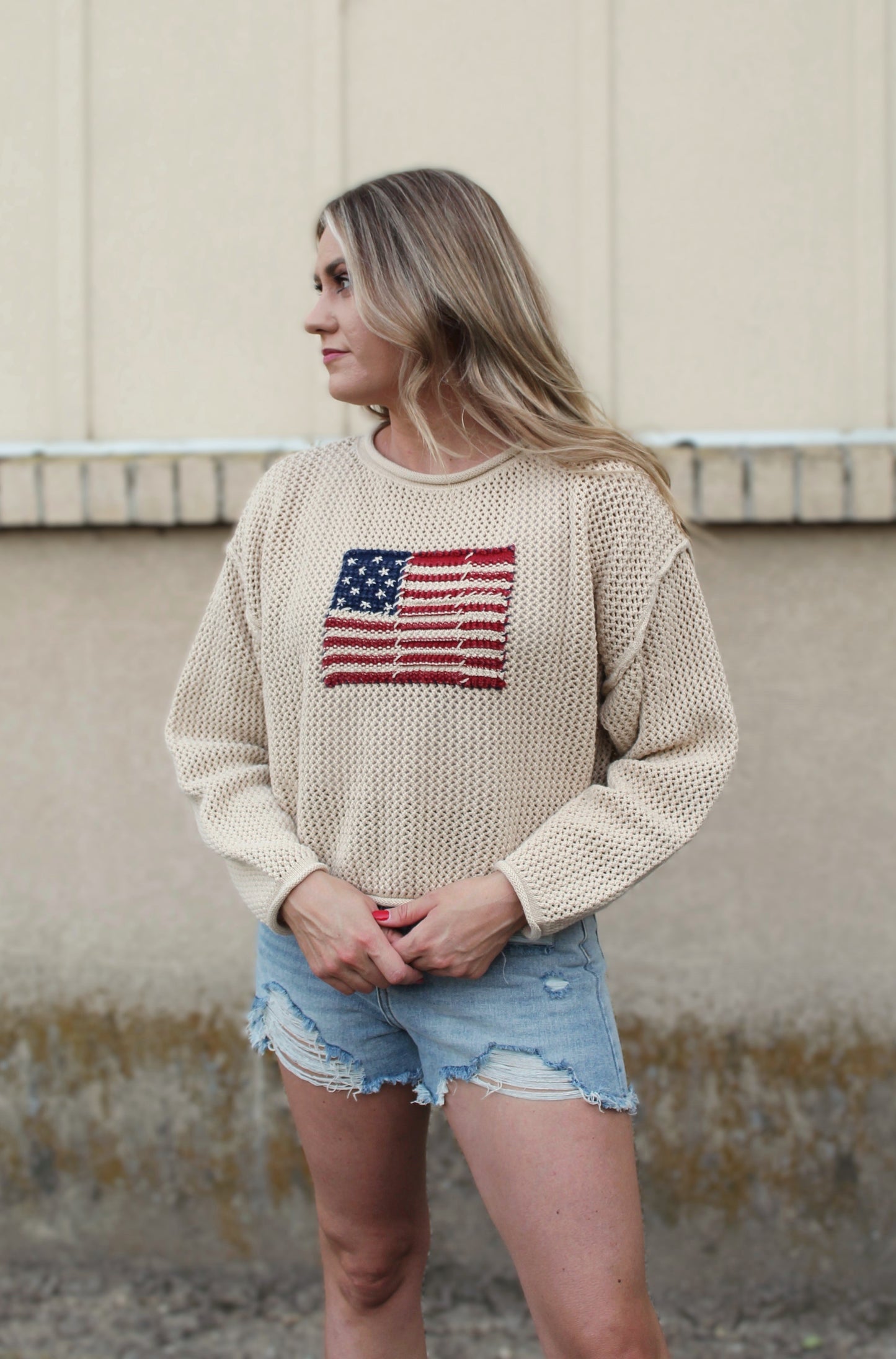 American Beauty Knit Top in Beige