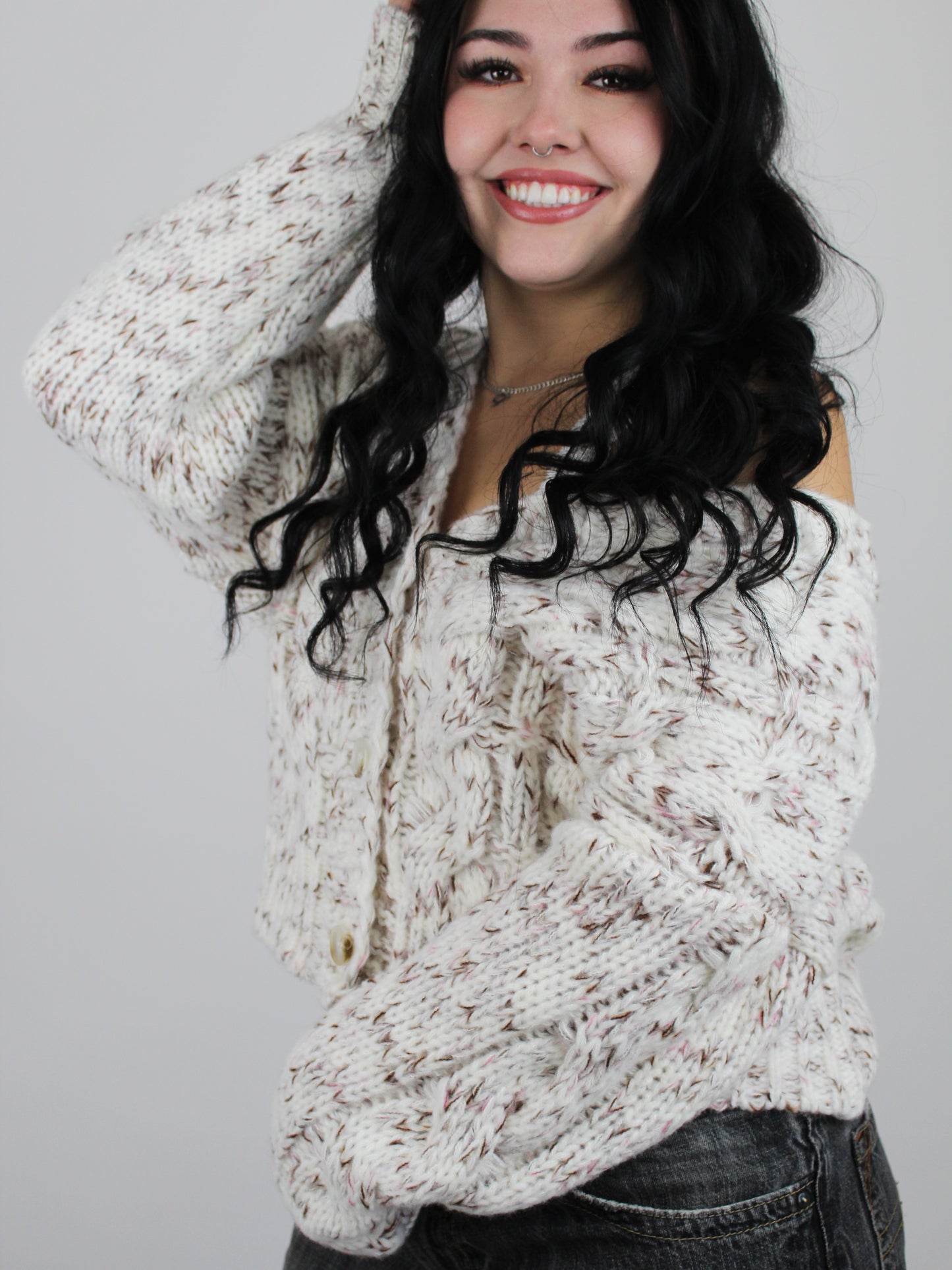 The Cozy Knit Cardi in Beige