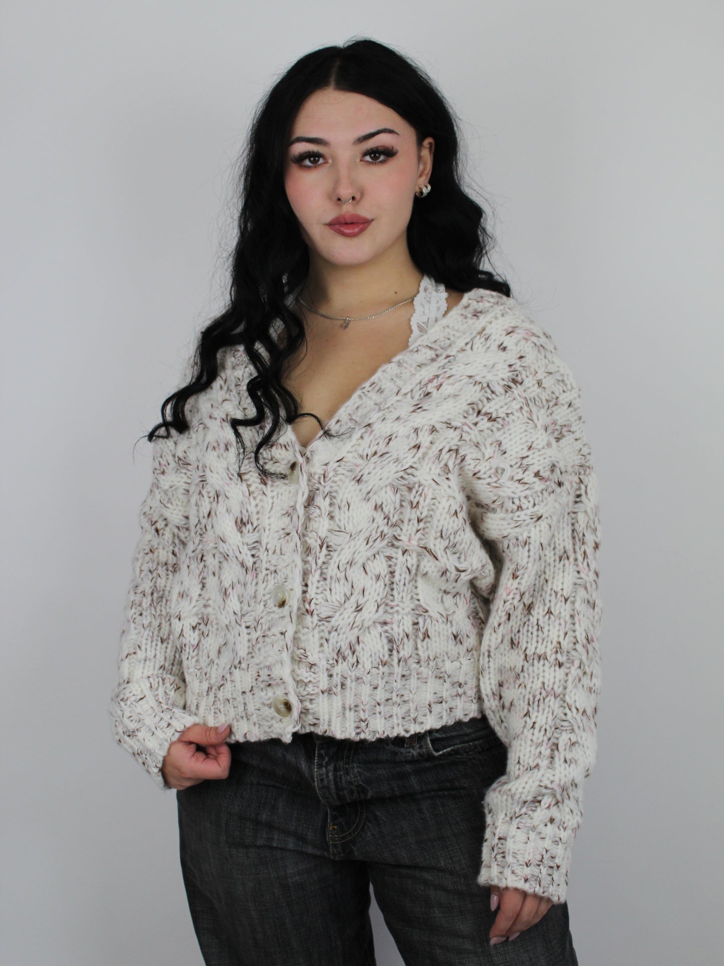 The Cozy Knit Cardi in Beige