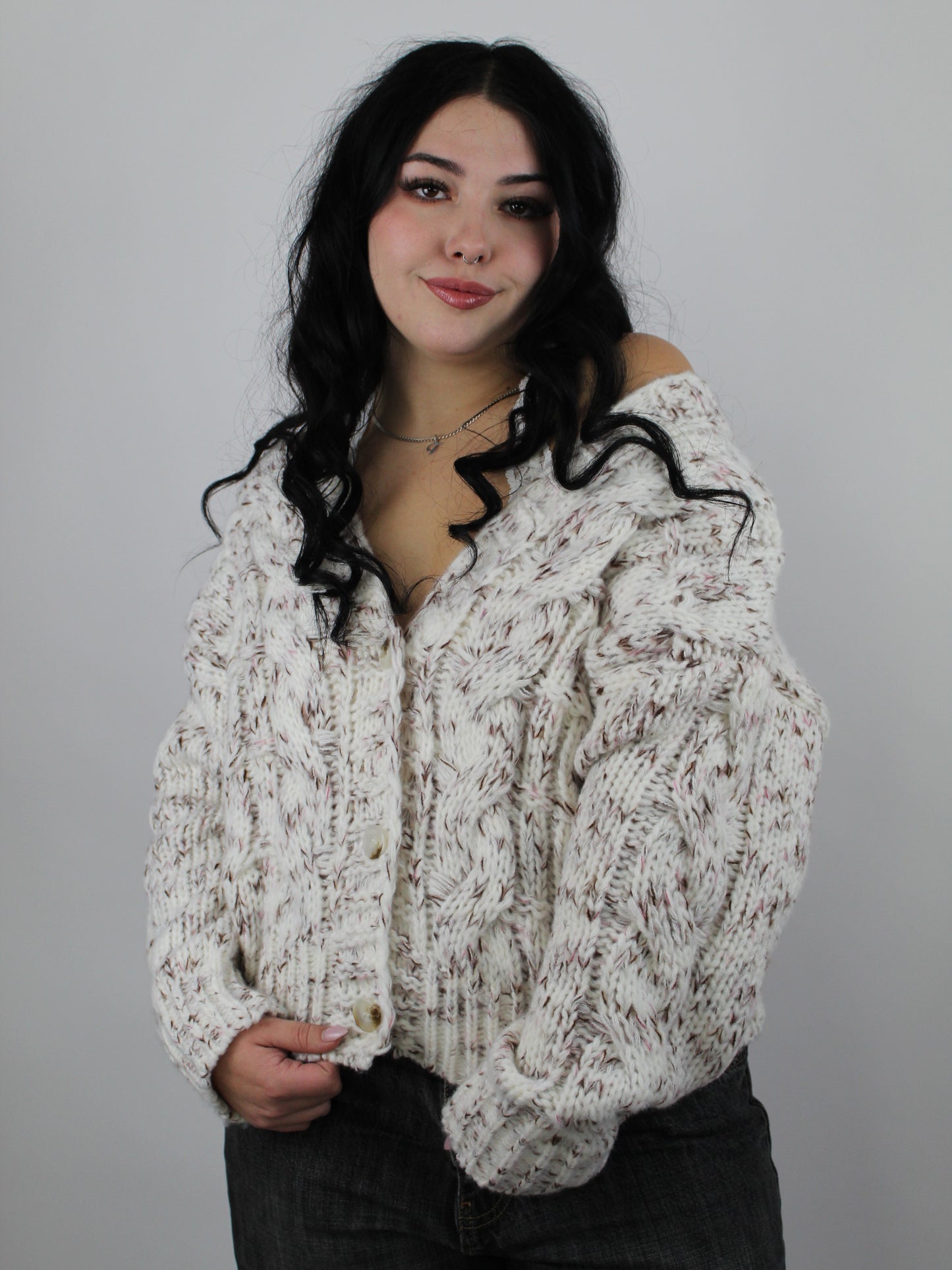 The Cozy Knit Cardi in Beige