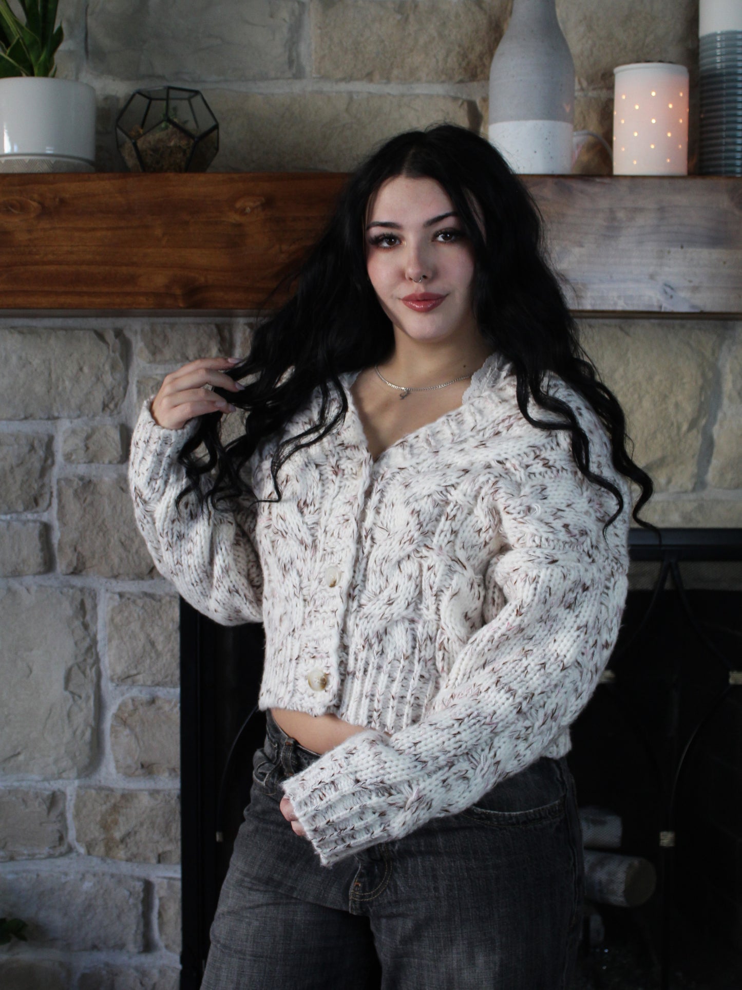 The Cozy Knit Cardi in Beige
