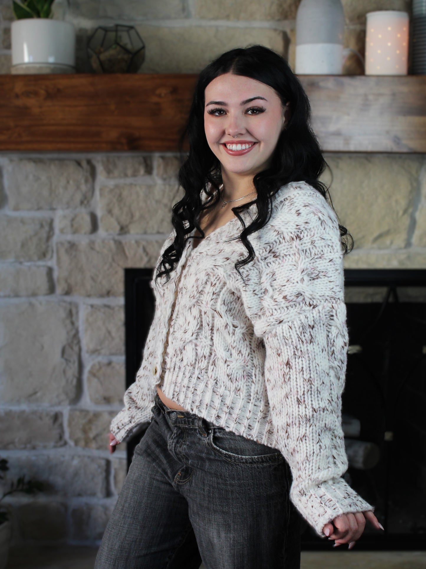 The Cozy Knit Cardi in Beige