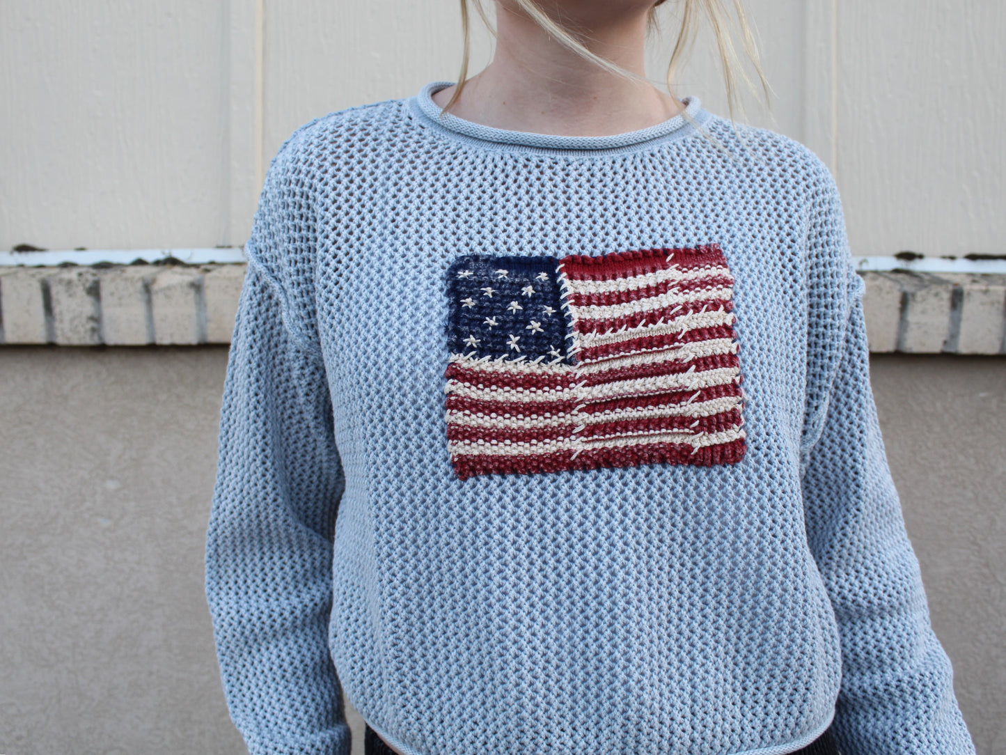 American Beauty Knit Top in Dusty Blue