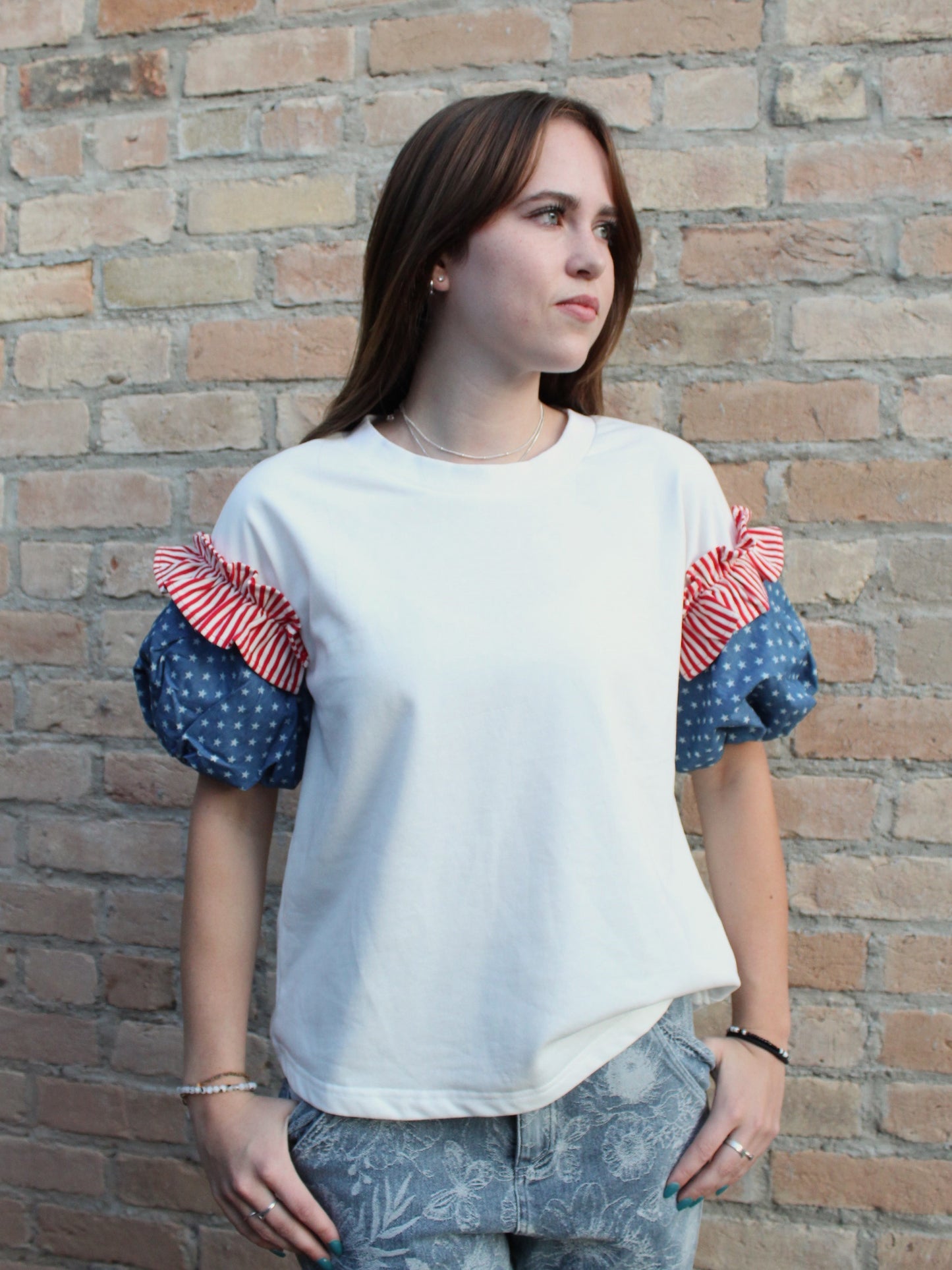 Patriotic Puff Sleeve Top