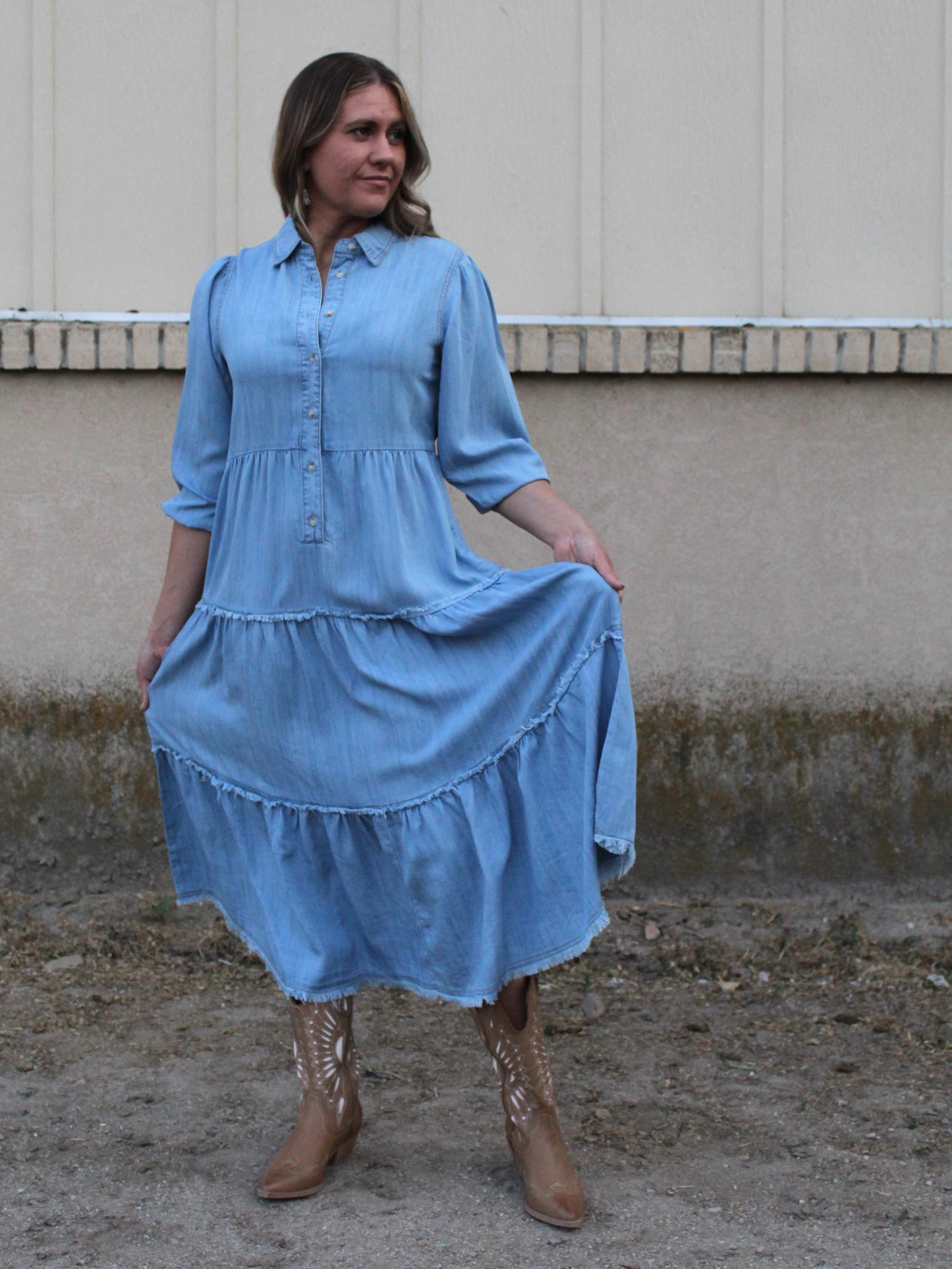Countryside Denim Midi Dress