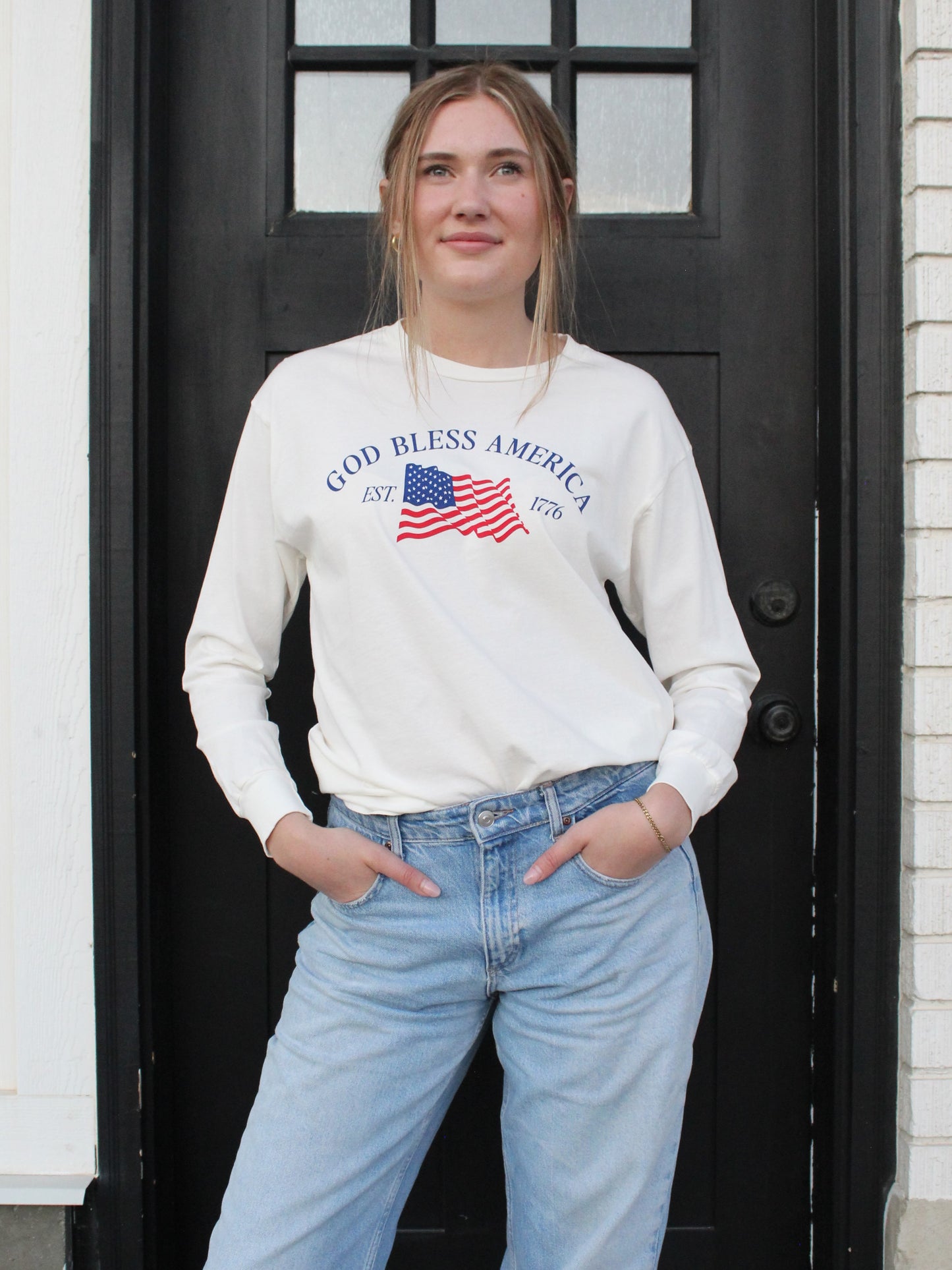 'GOD BLESS AMERICA' Long Sleeve Top