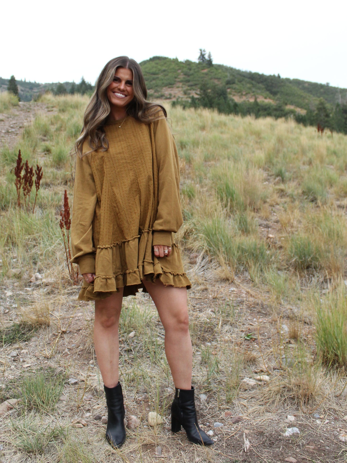 Best Intentions Raglan Dress in Buckthorn Brown