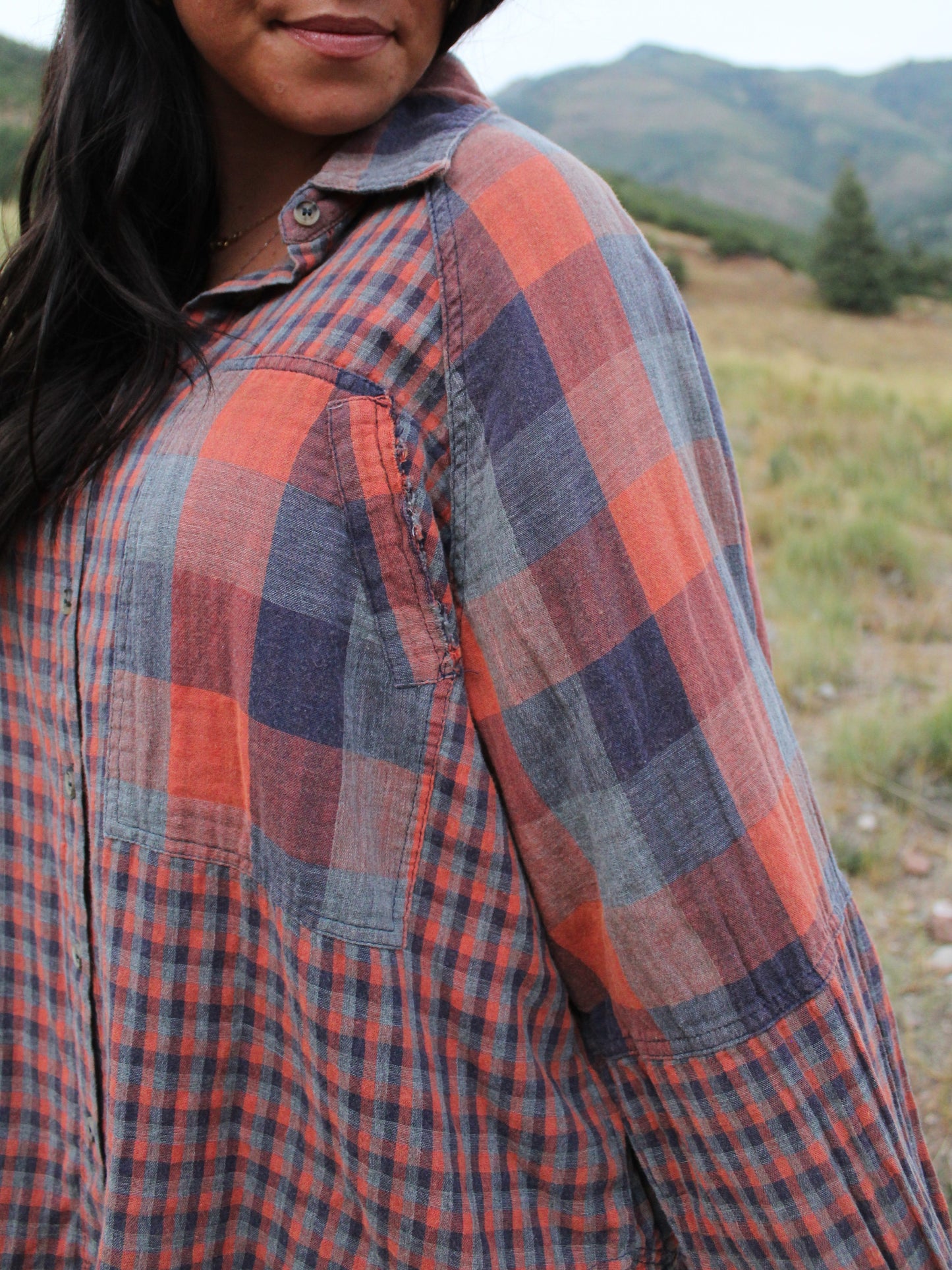 Pretty in Plaid Button Up Top