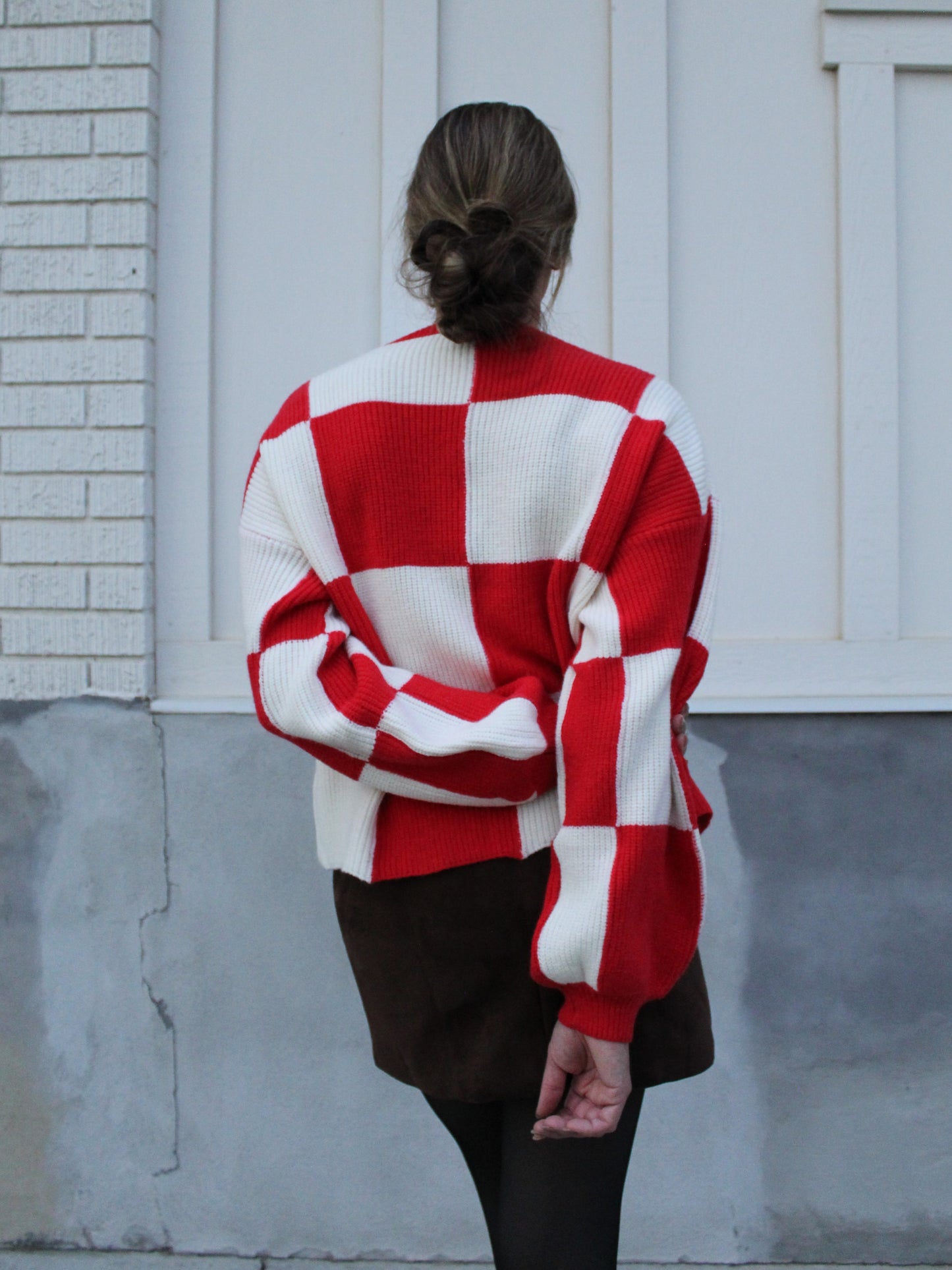 Checkered Sweater in Red