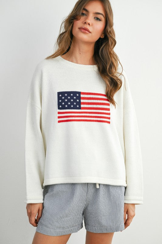America the Beautiful Knit Top