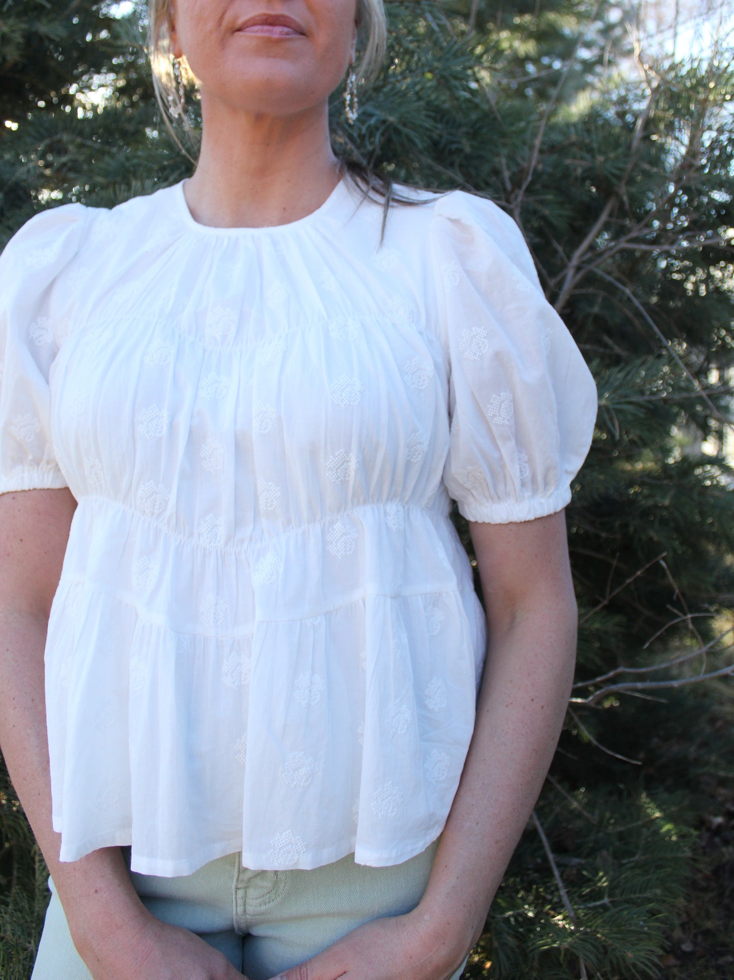 Here You Come Again Peplum Blouse