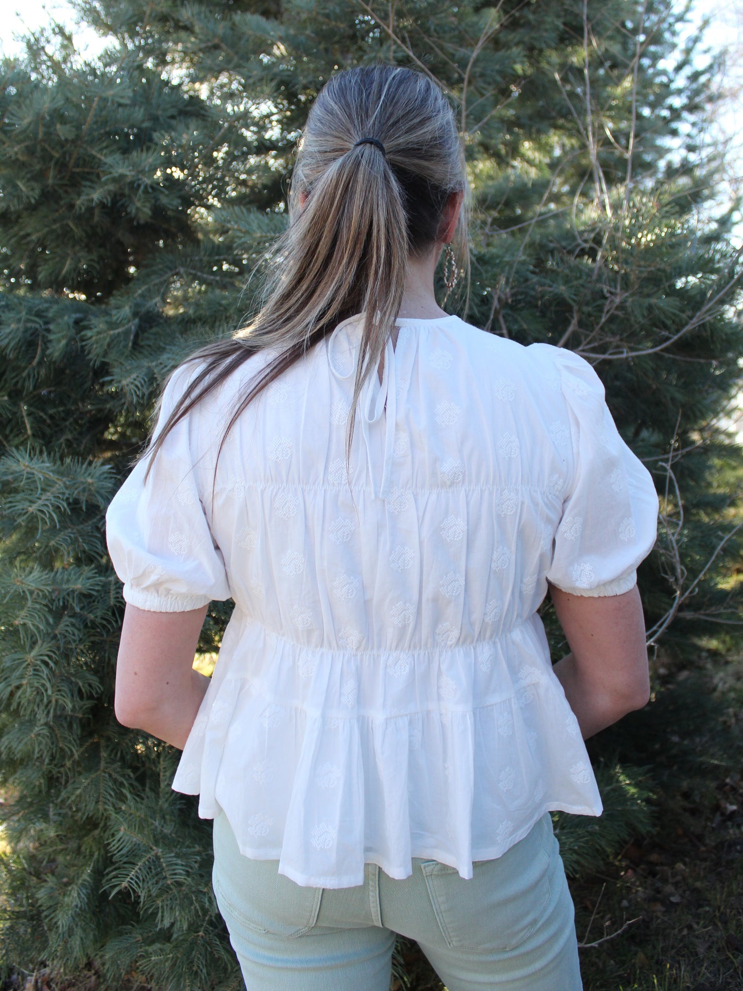 Here You Come Again Peplum Blouse