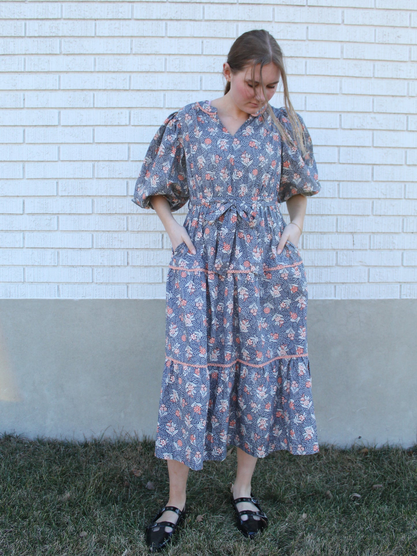 Dear Jane Dress in Steel Blue