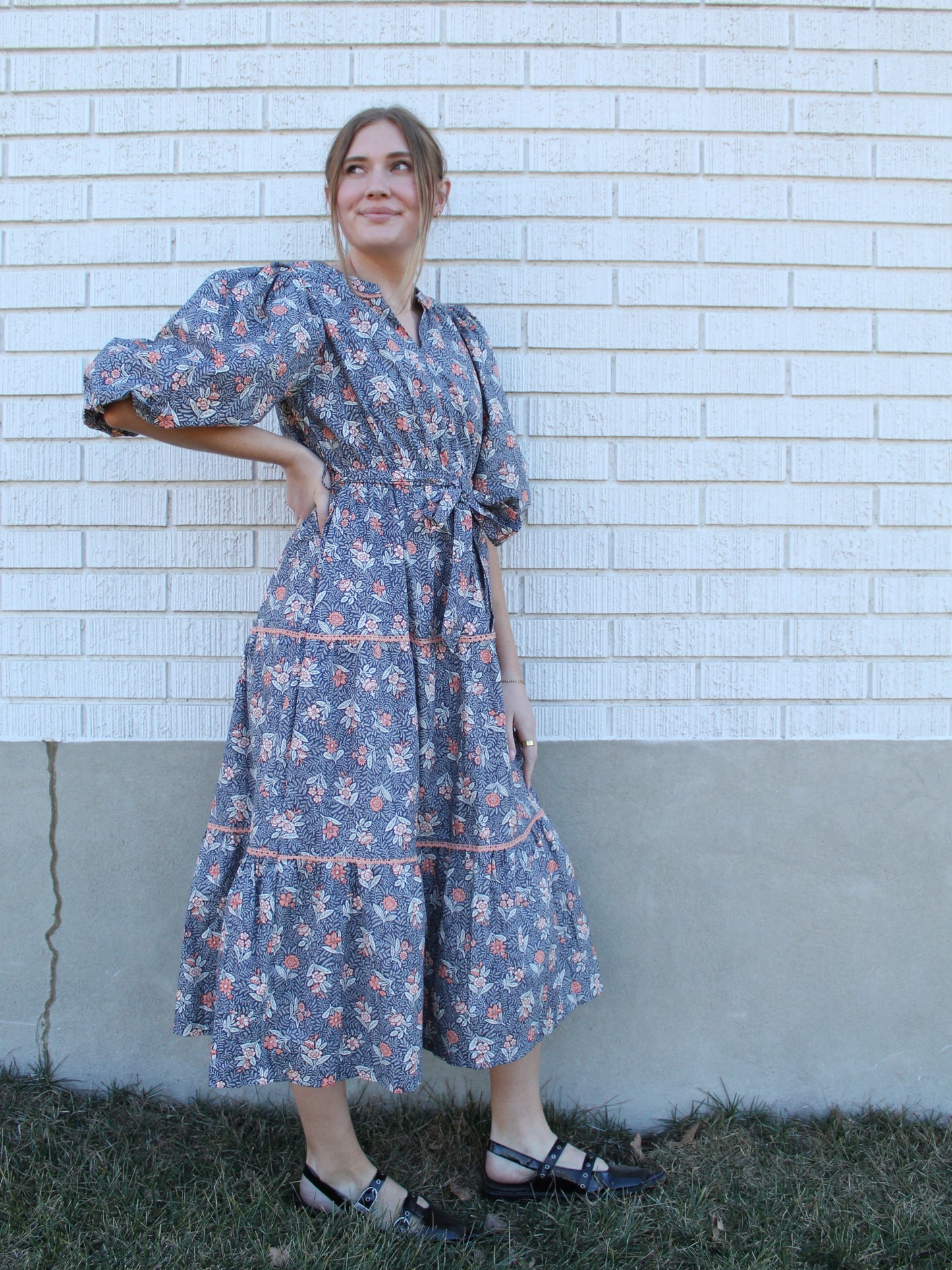 Dear Jane Dress in Steel Blue