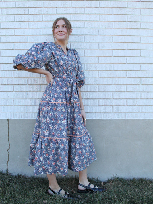 Dear Jane Dress in Steel Blue