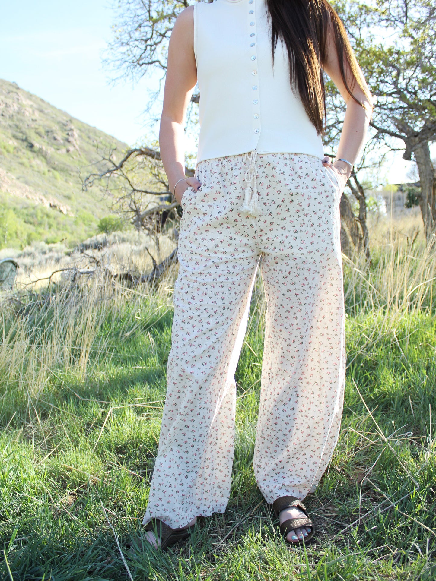 Delicate Flower Pant in Pink