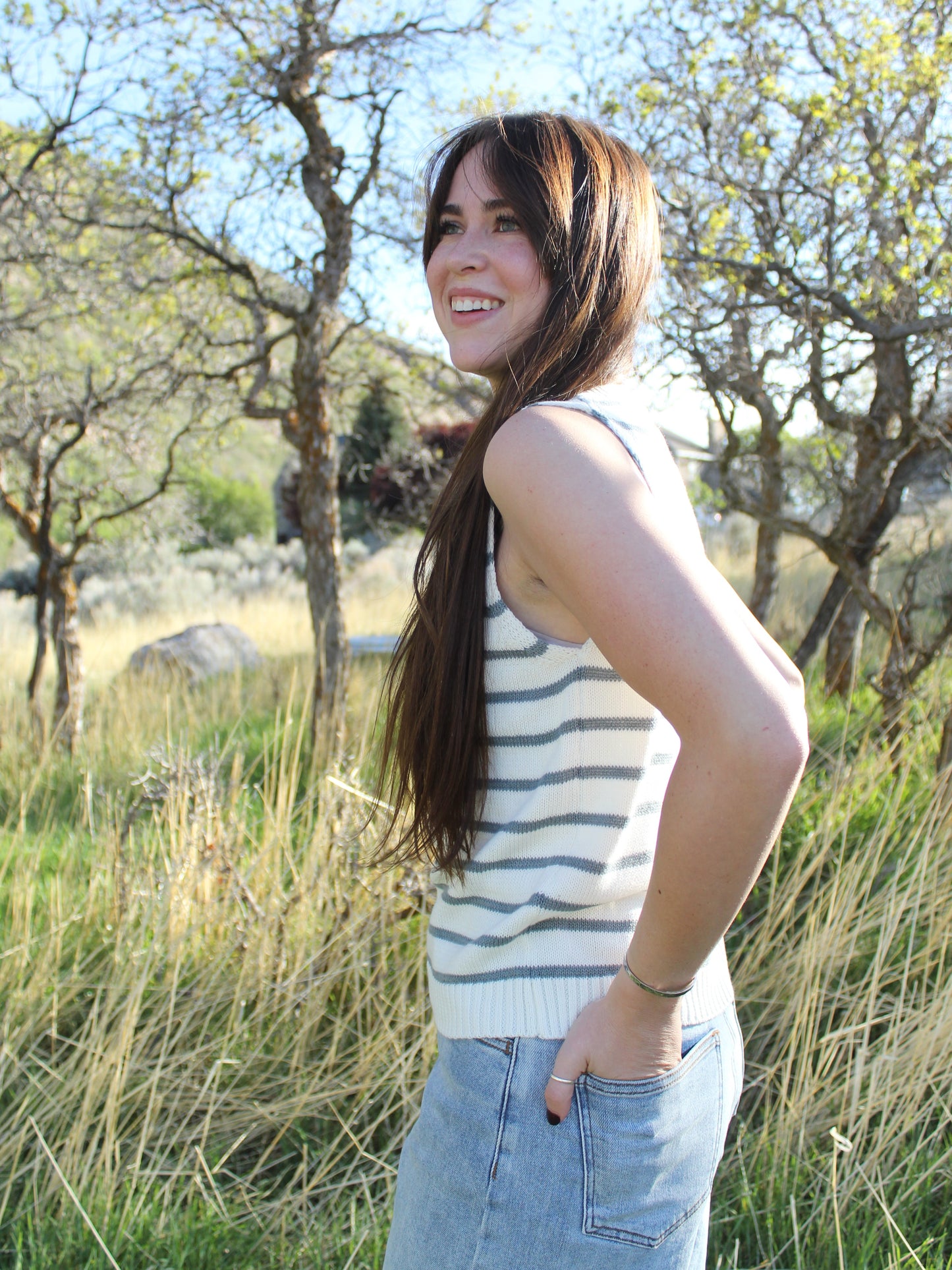 The Aspen Striped Knit Tank