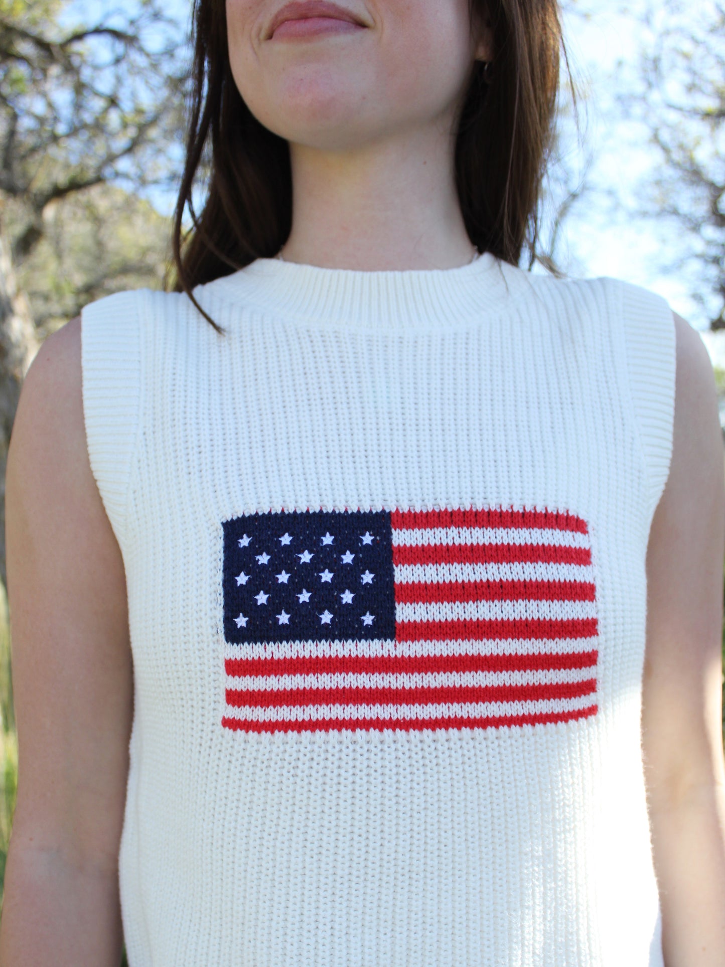All American Knit Tank in White