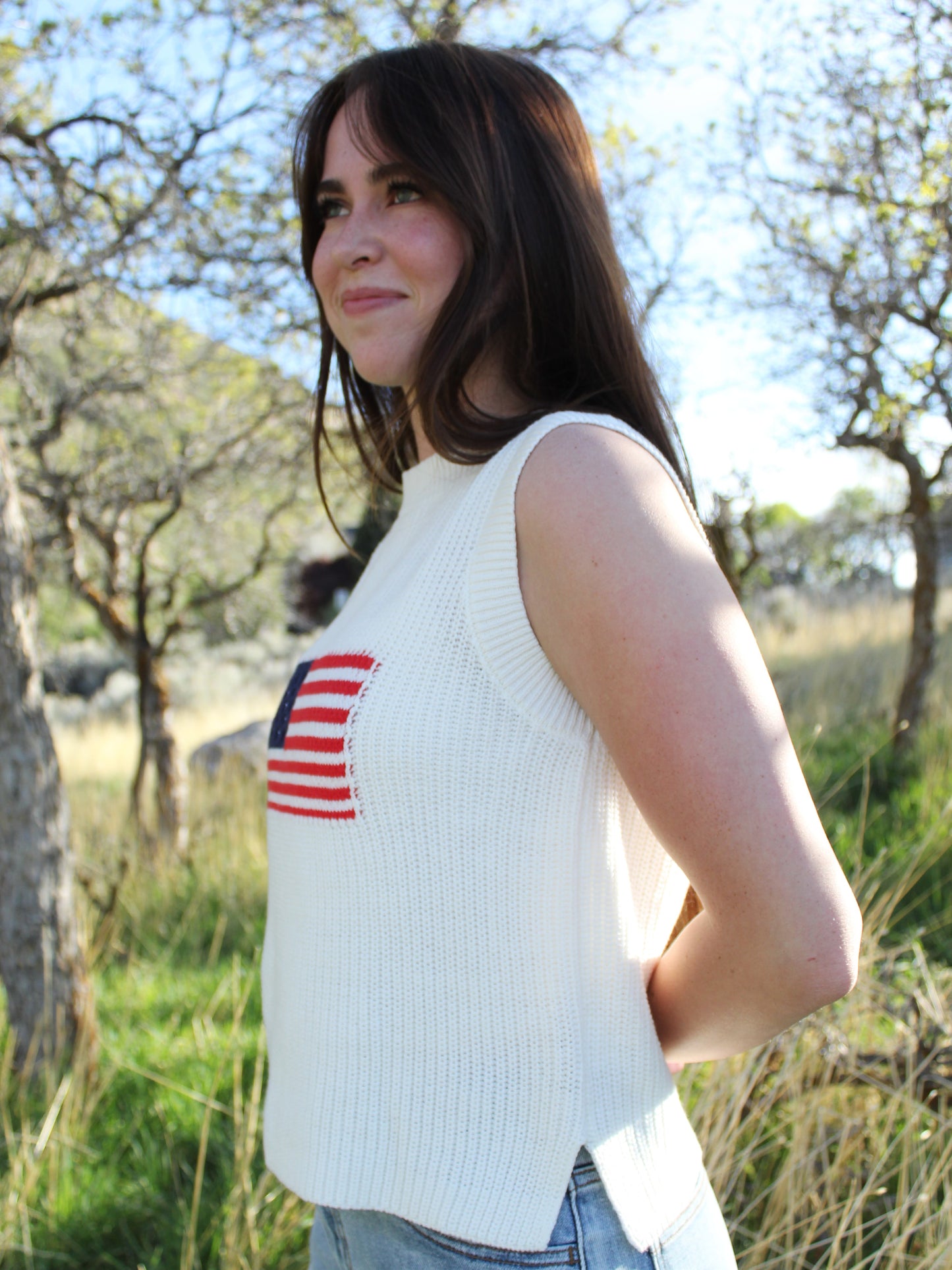 All American Knit Tank in White