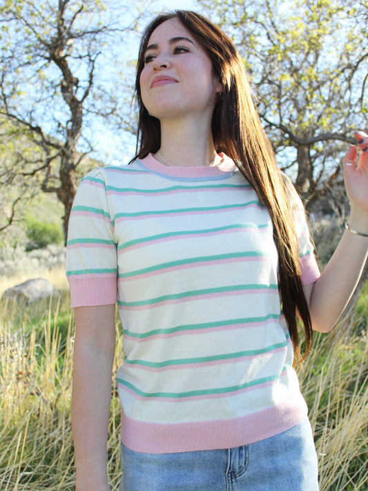 Watermelon Stripes Knit Top