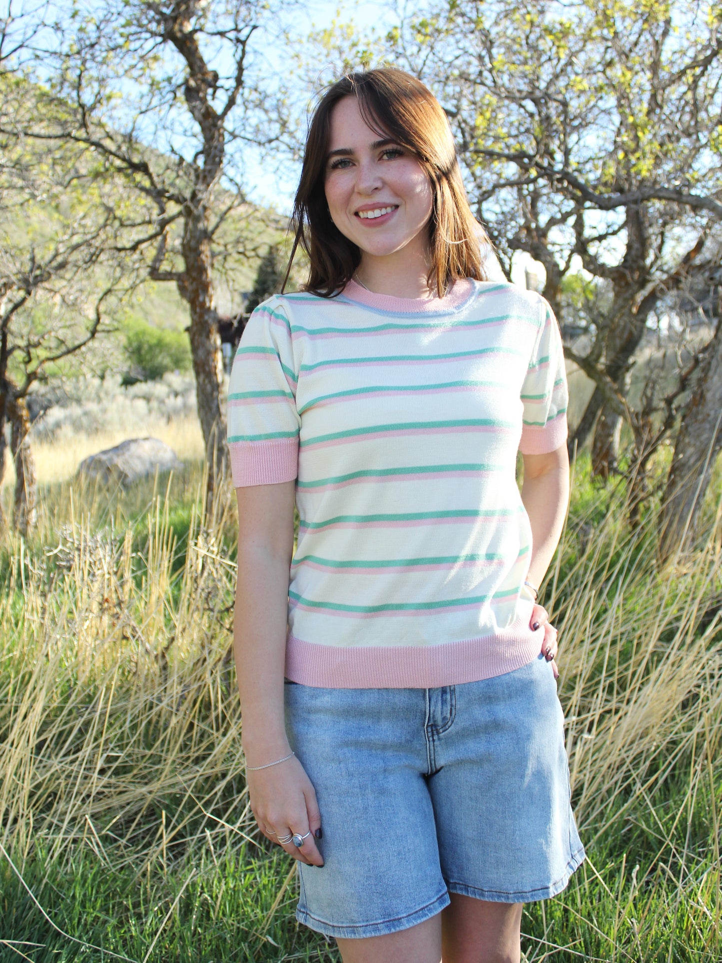 Watermelon Stripes Knit Top