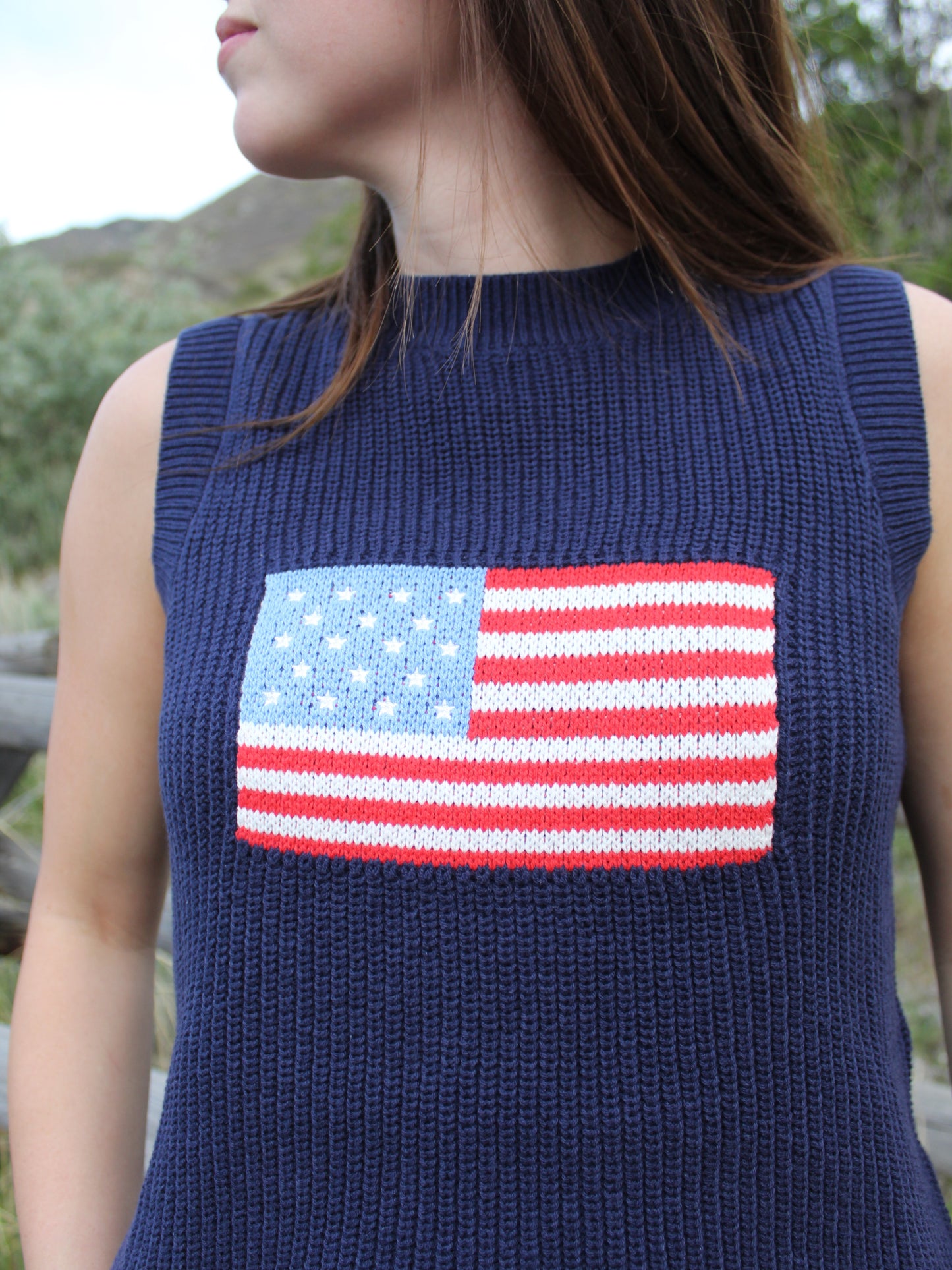 All American Knit Tank in Navy