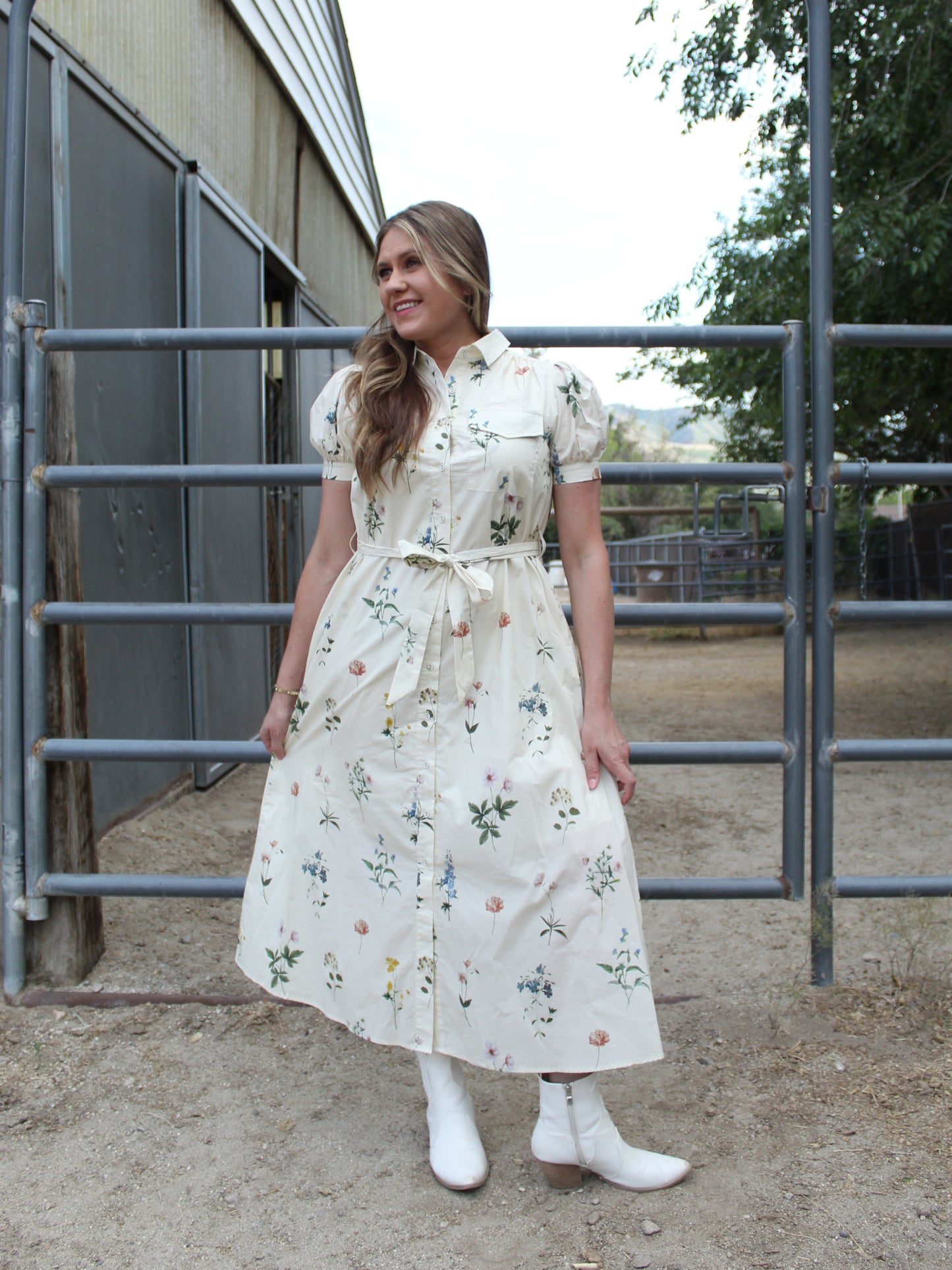 Wild Flower Dress in Vanilla