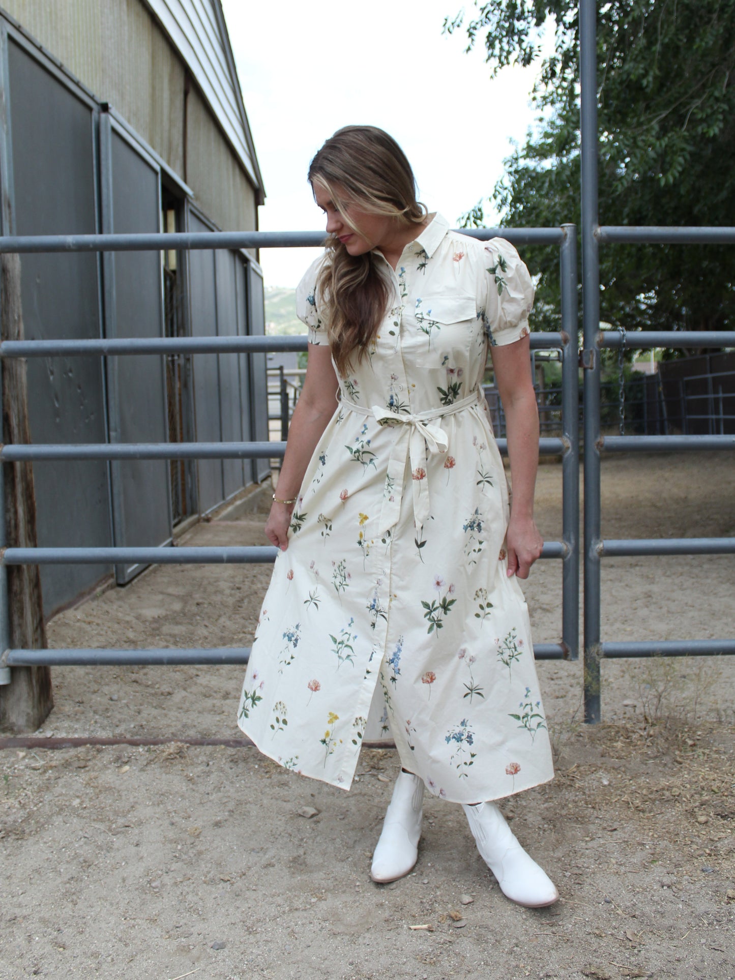 Wild Flower Dress in Vanilla