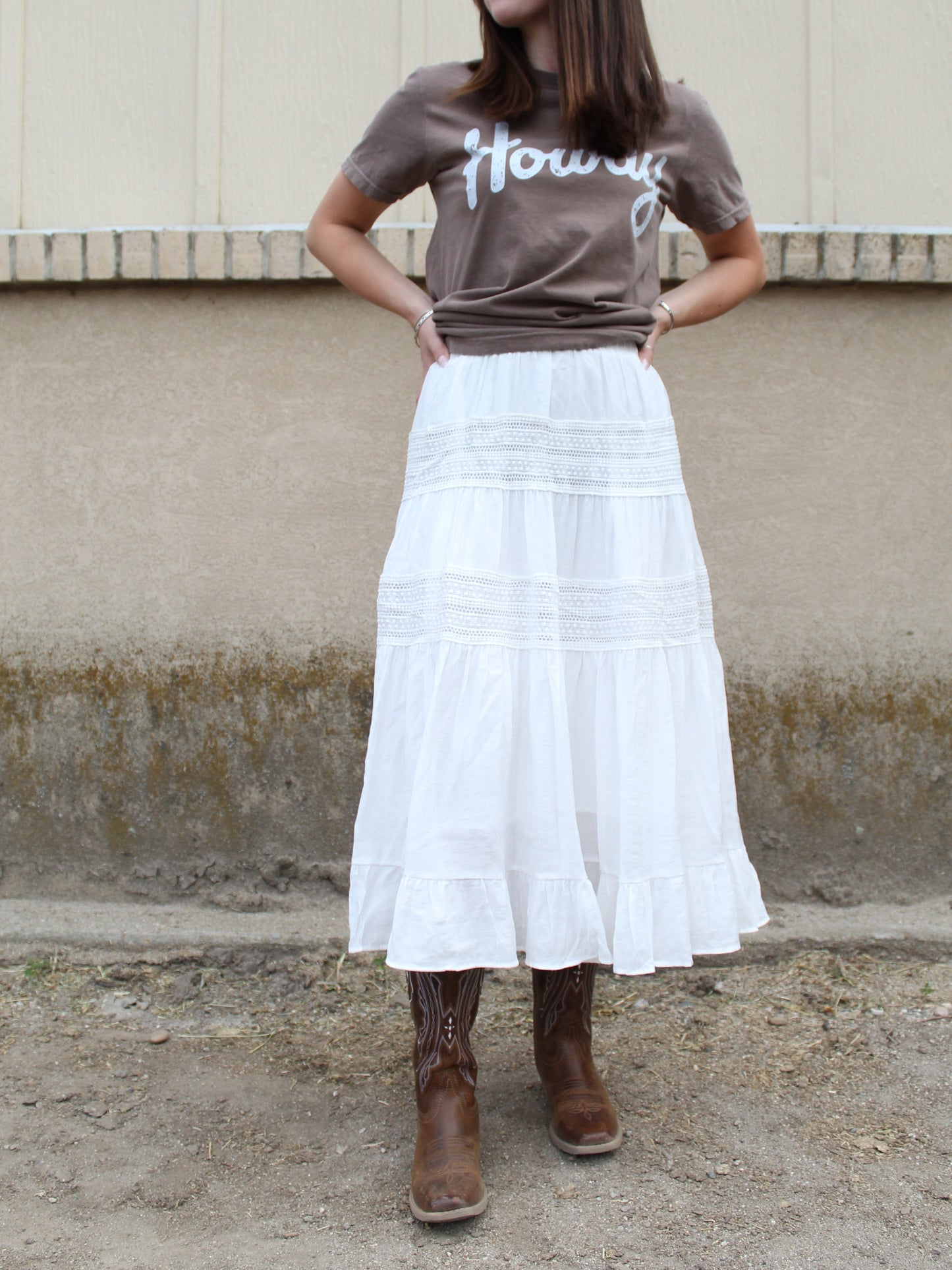 Pure & True Ruffle Skirt in White