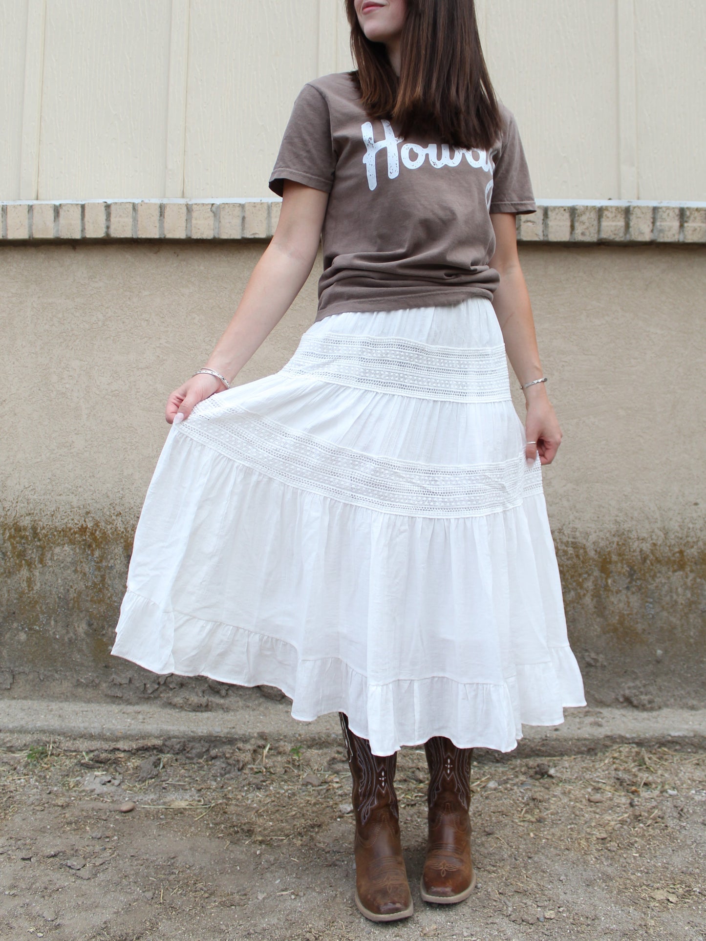 Pure & True Ruffle Skirt in White