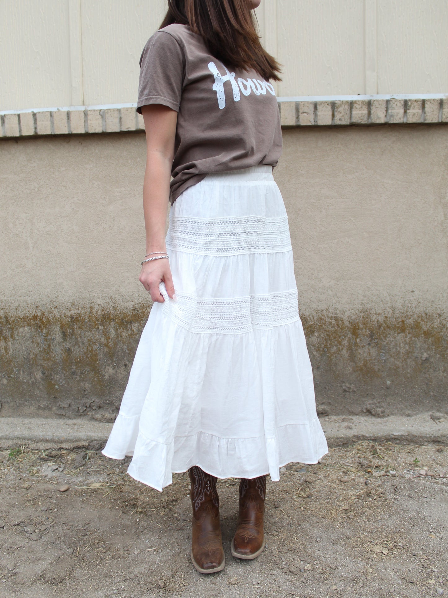 Pure & True Ruffle Skirt in White