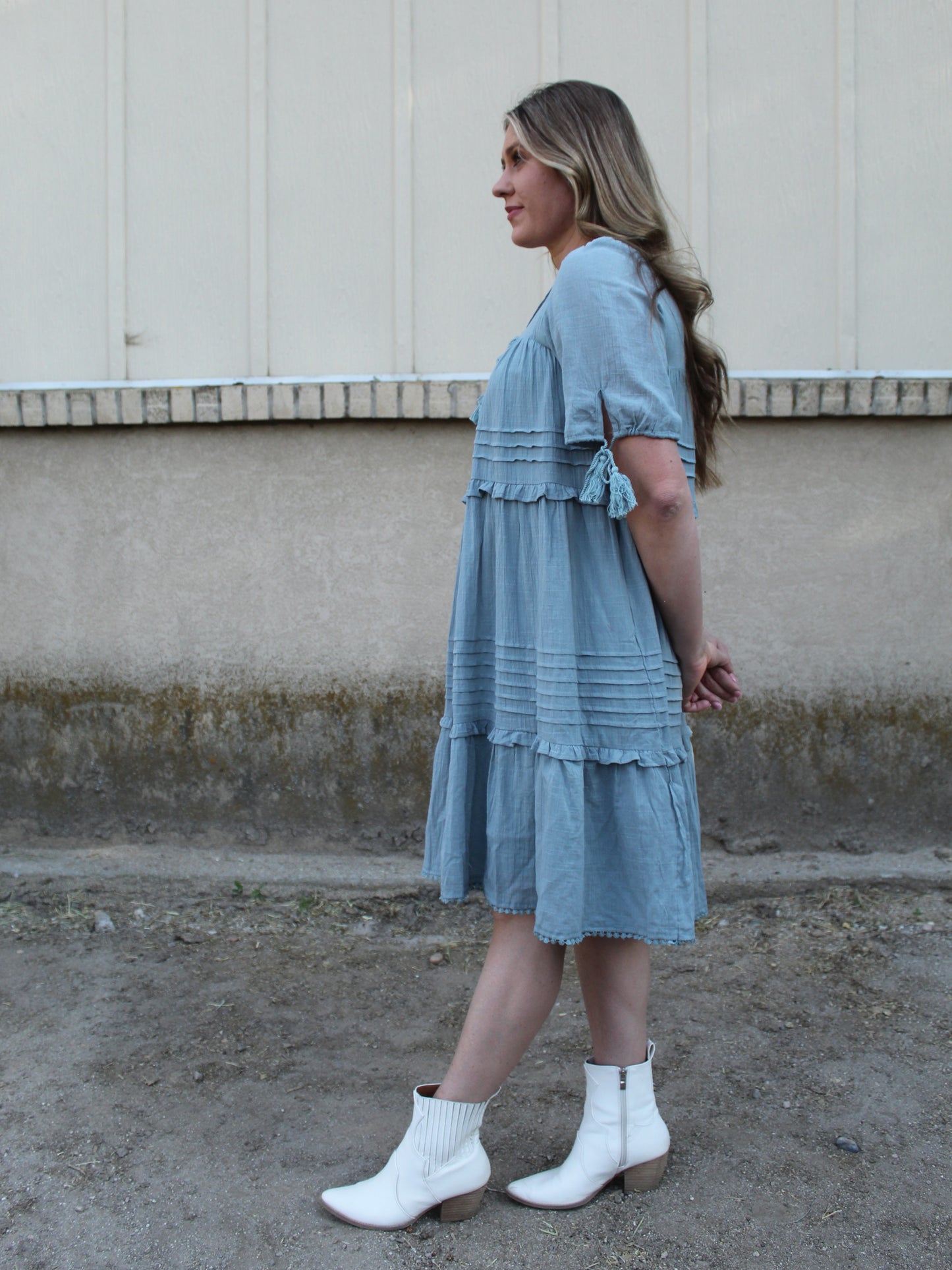 Free Spirit Tassel Dress in Deep Sage