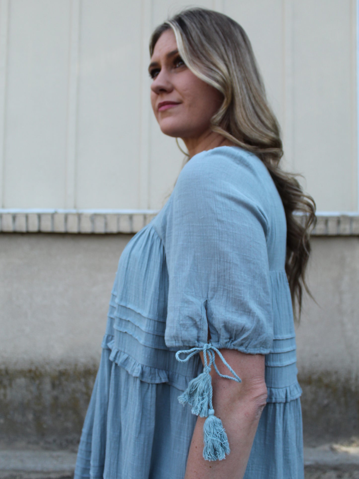 Free Spirit Tassel Dress in Deep Sage