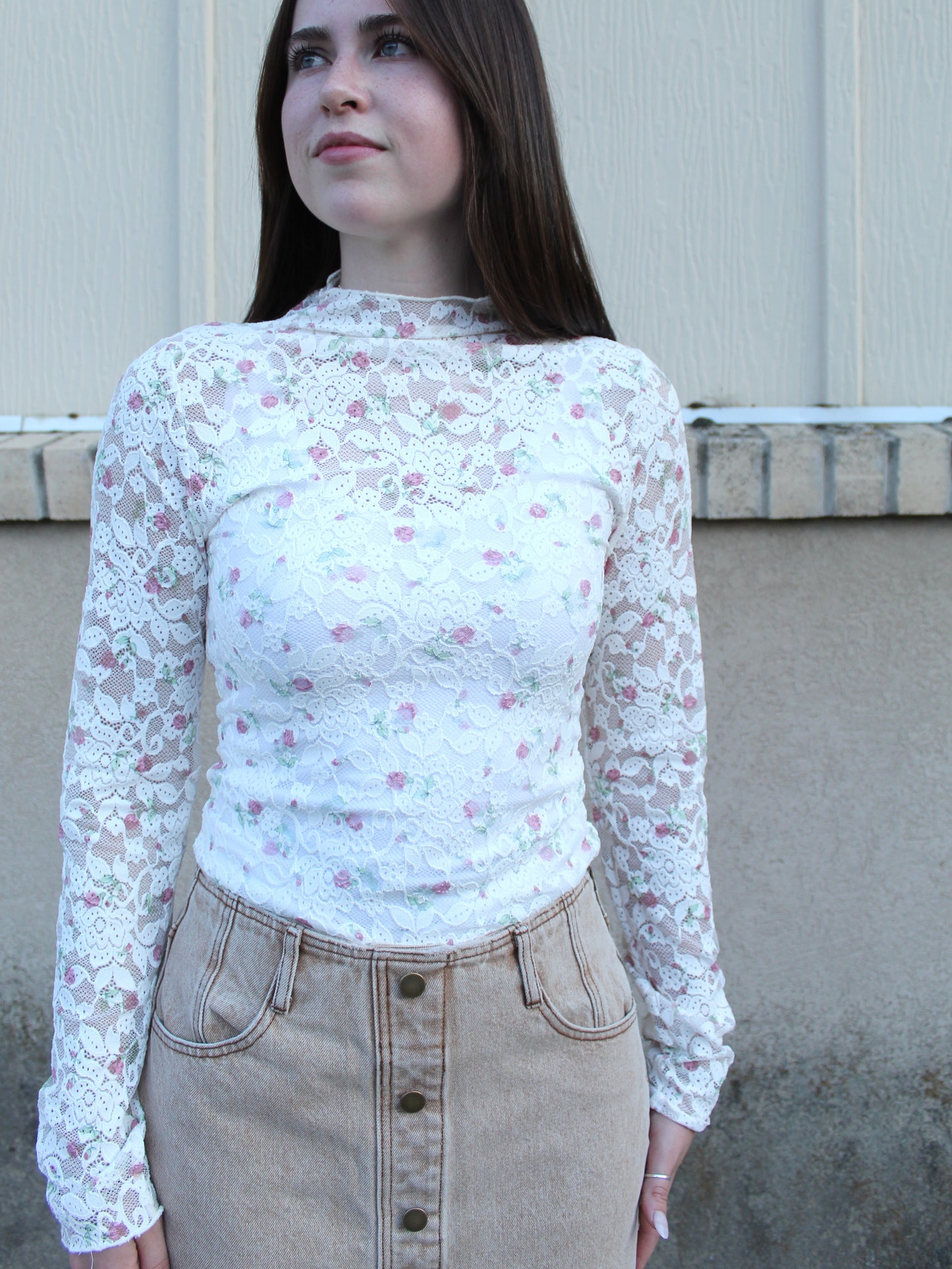 Day Dreaming Floral Mesh Top in Pink