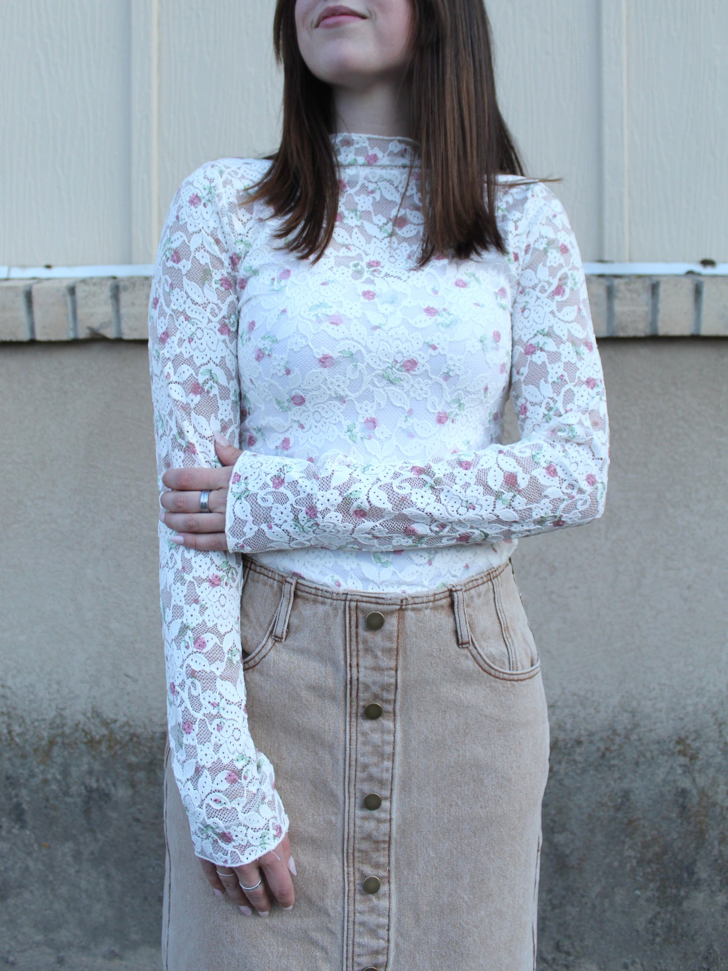 Day Dreaming Floral Mesh Top in Pink