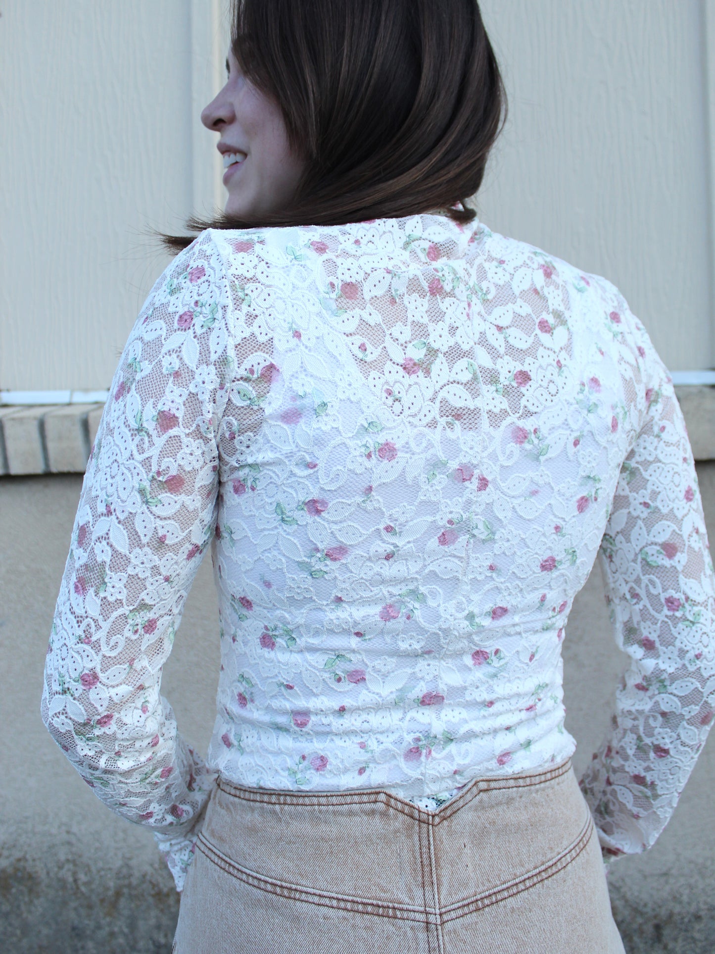 Day Dreaming Floral Mesh Top in Pink