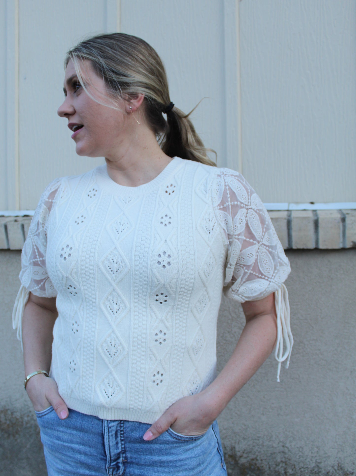 The Phoebe Knit Top in Cream