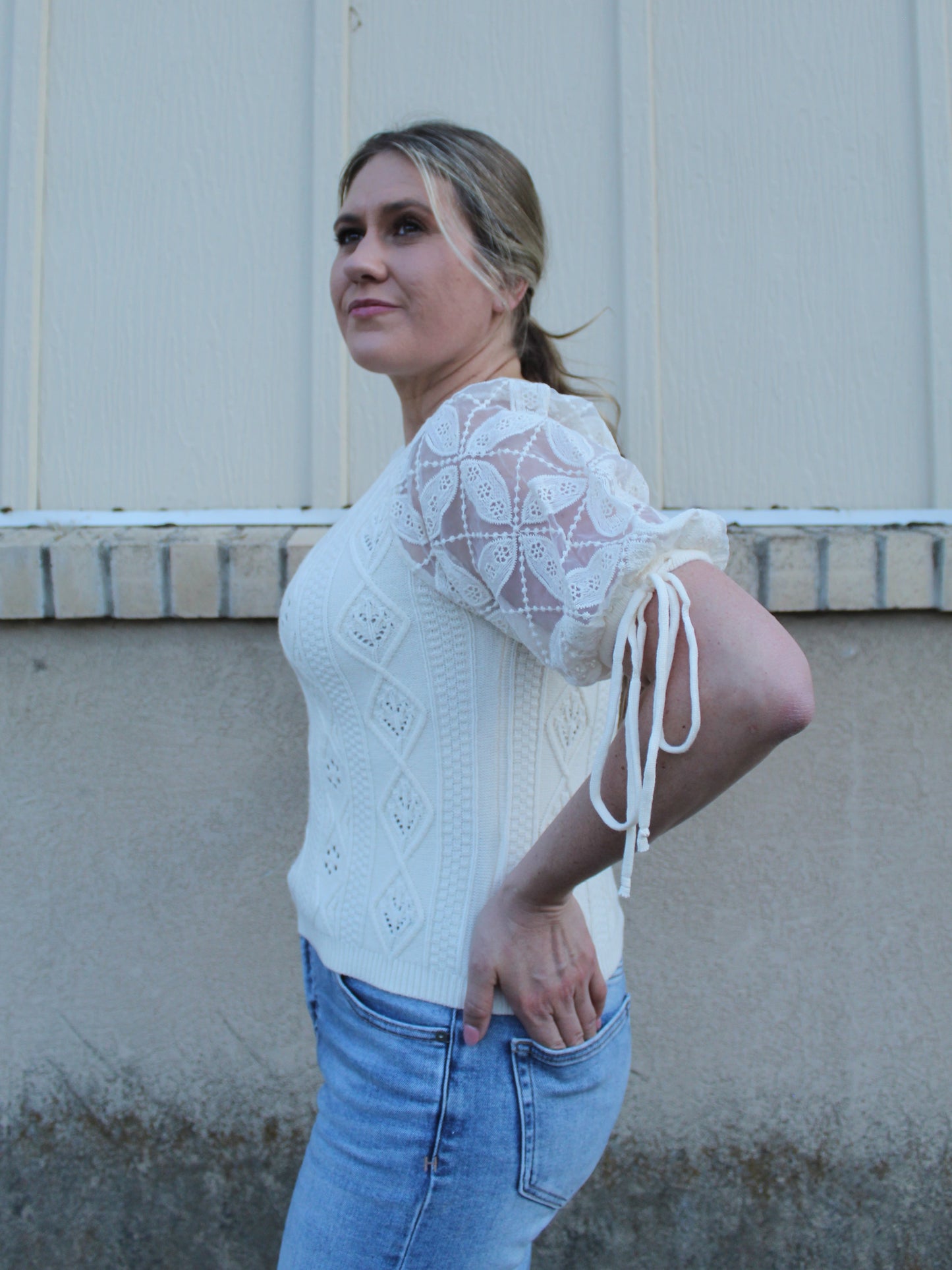 The Phoebe Knit Top in Cream
