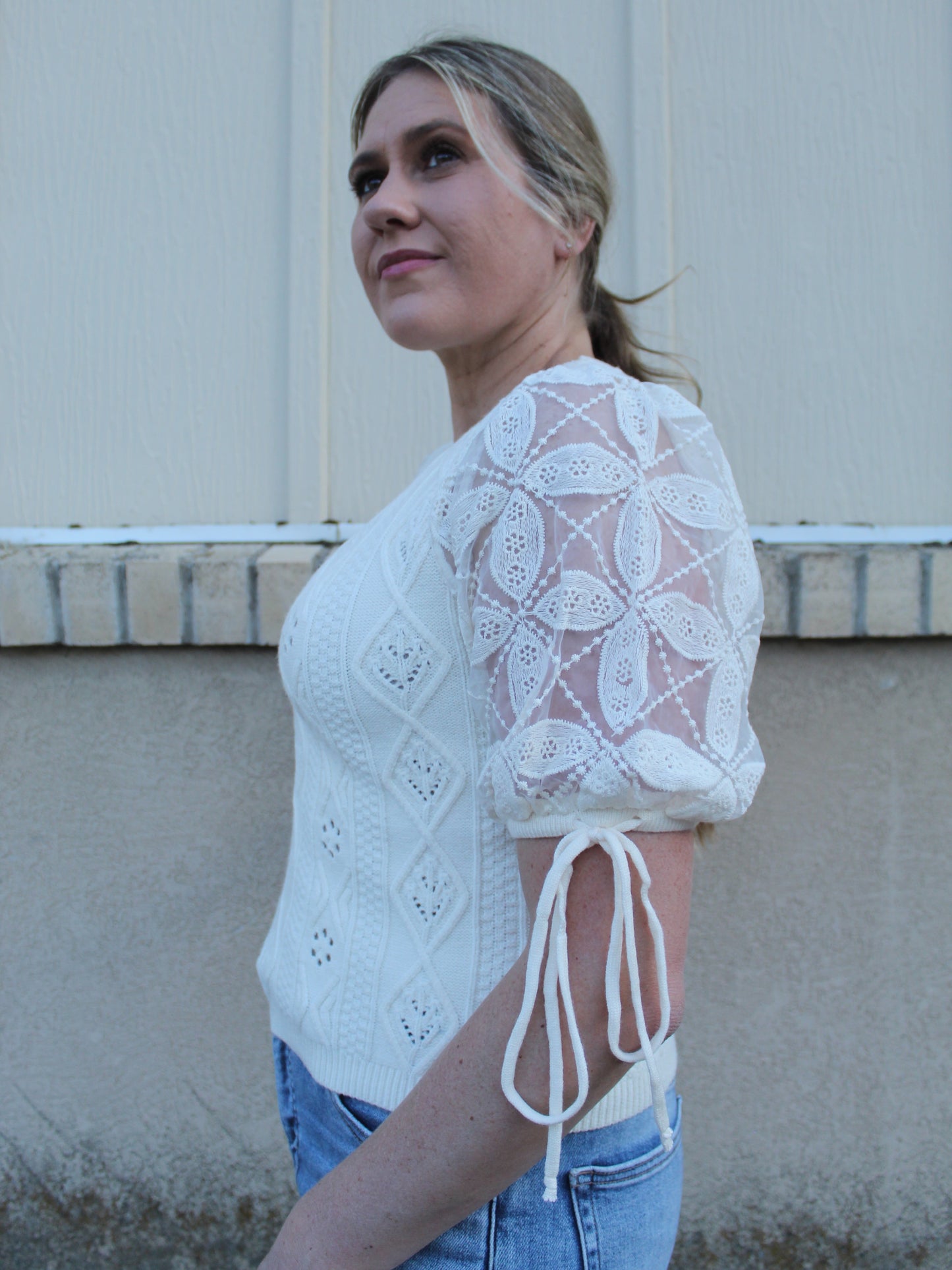 The Phoebe Knit Top in Cream