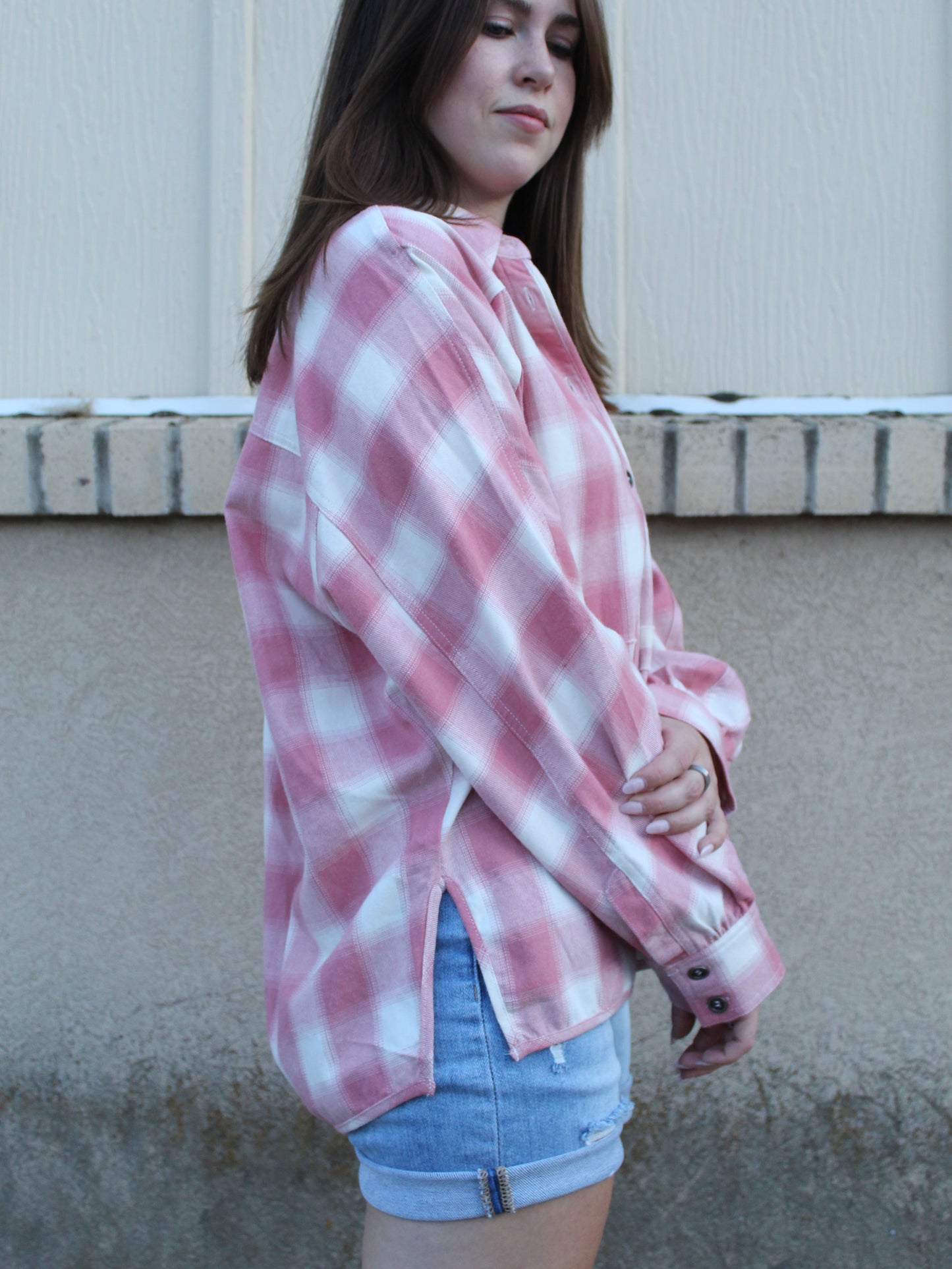 Popular, Pink & Plaid Button up Shacket