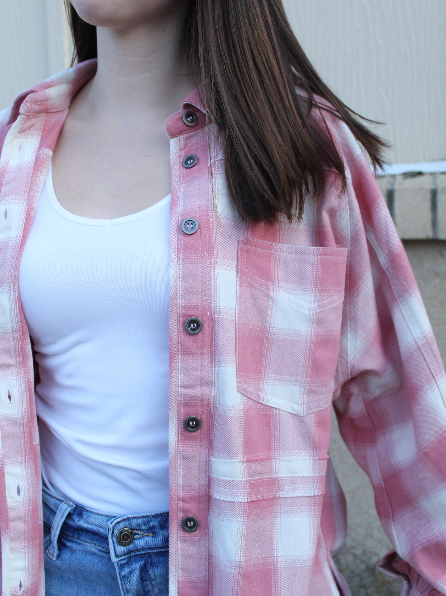 Popular, Pink & Plaid Button up Shacket