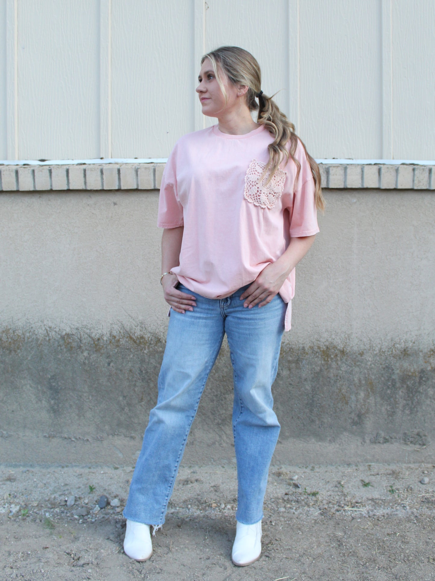 Way Out West Top in Coral