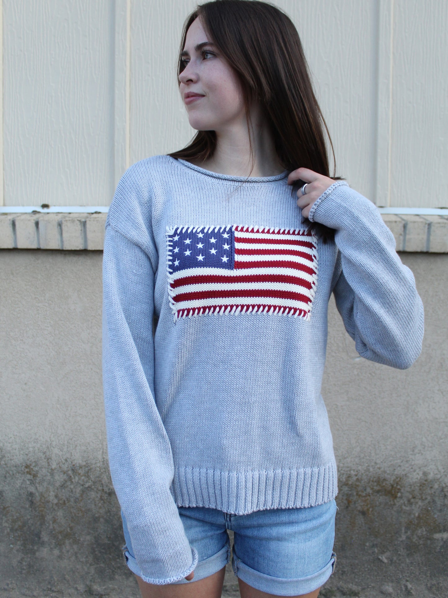 Miss America Top in Mist Gray