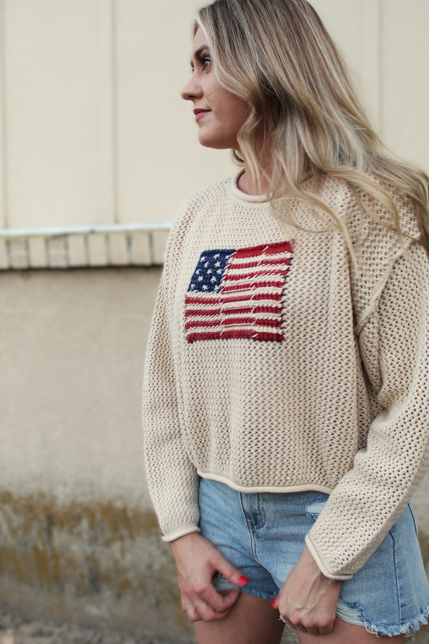 American Beauty Knit Top in Beige