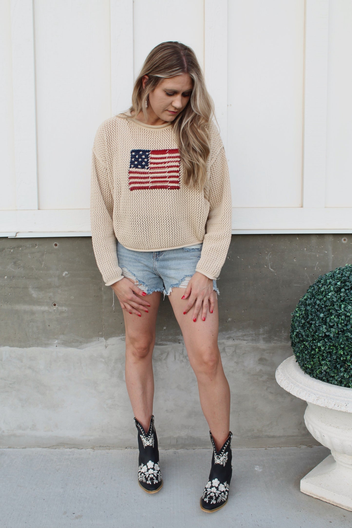 American Beauty Knit Top in Beige