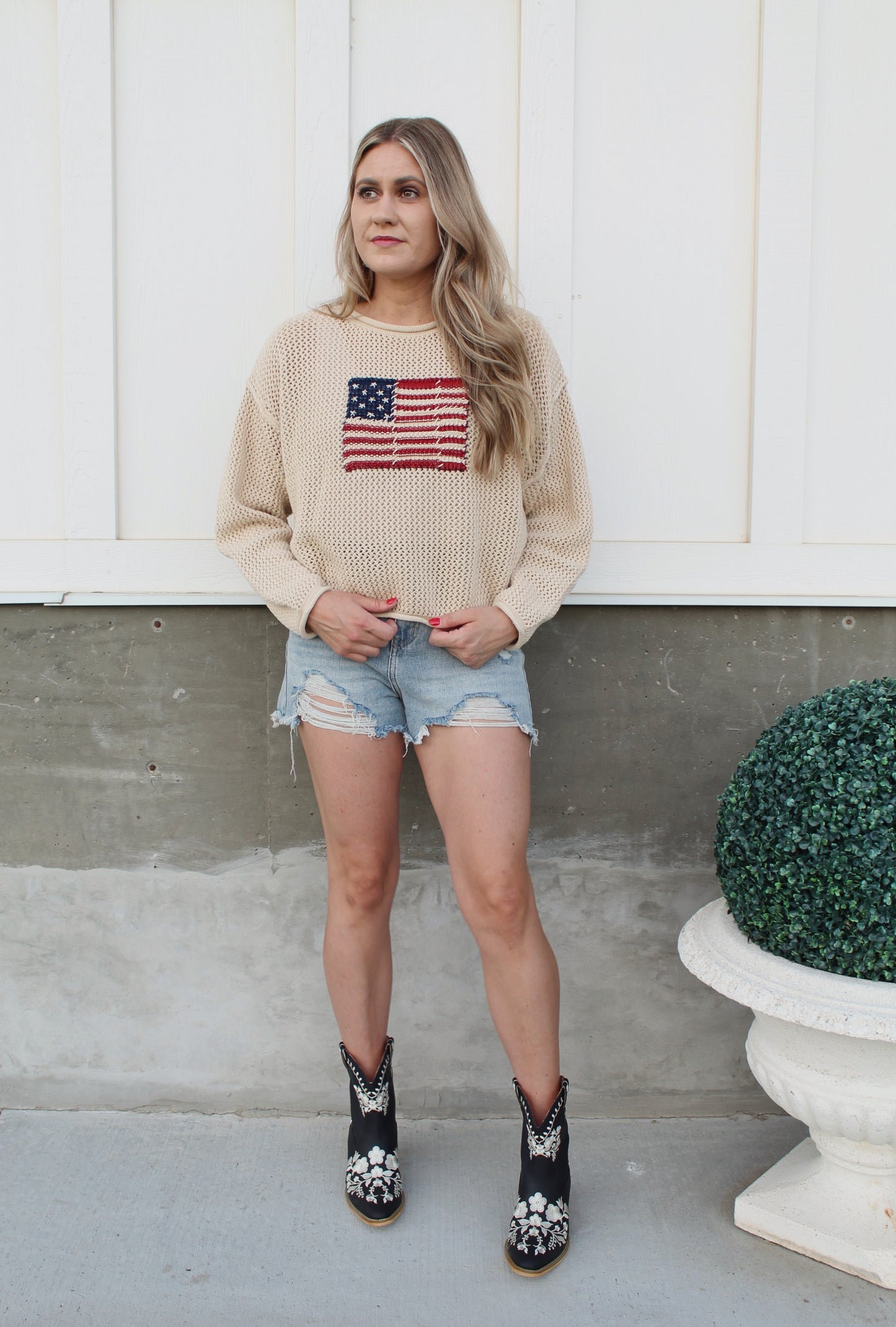 American Beauty Knit Top in Beige